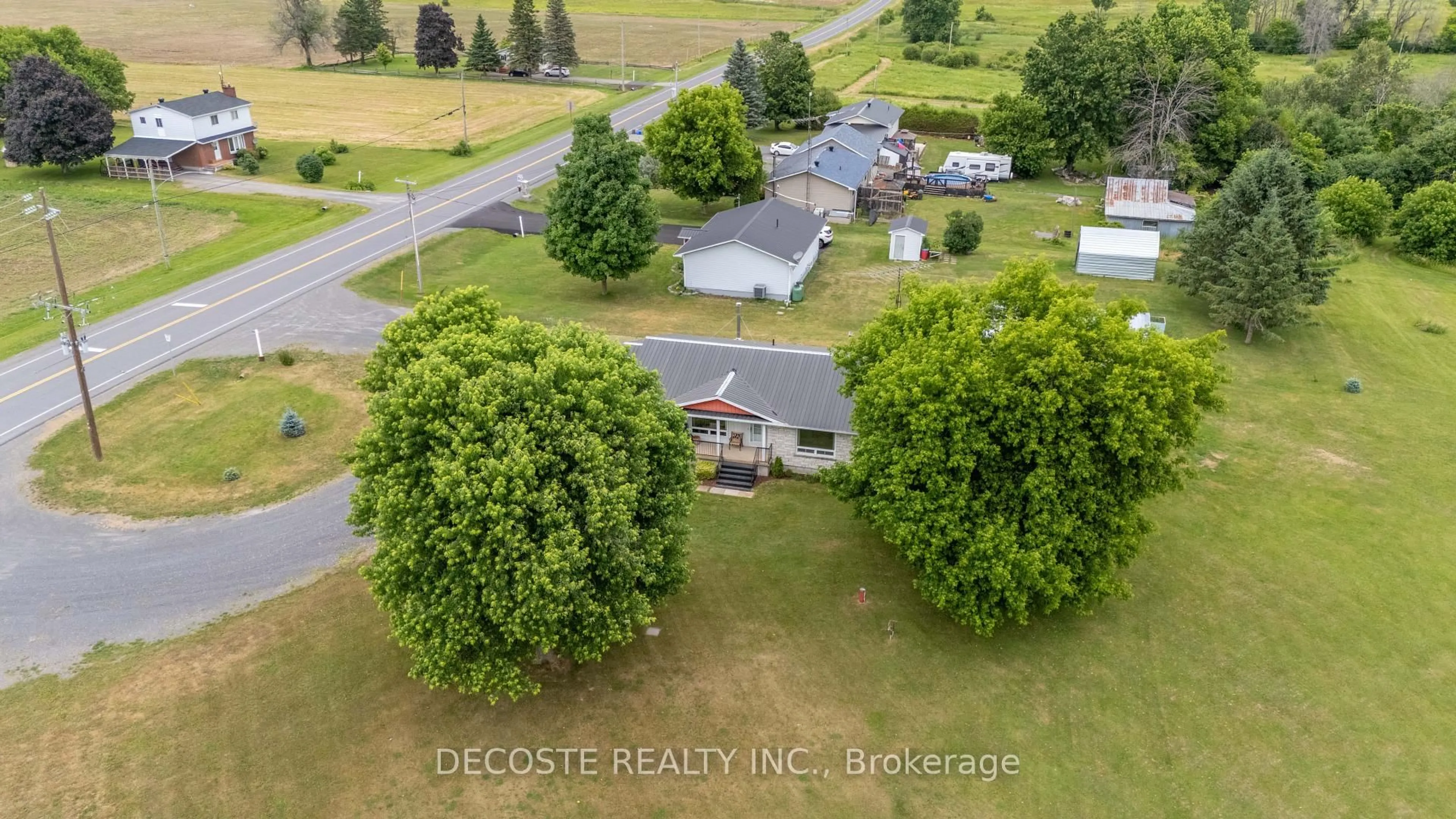A pic from outside/outdoor area/front of a property/back of a property/a pic from drone, street for 20330 Lochiel Rd, North Glengarry Ontario K0C 1A0