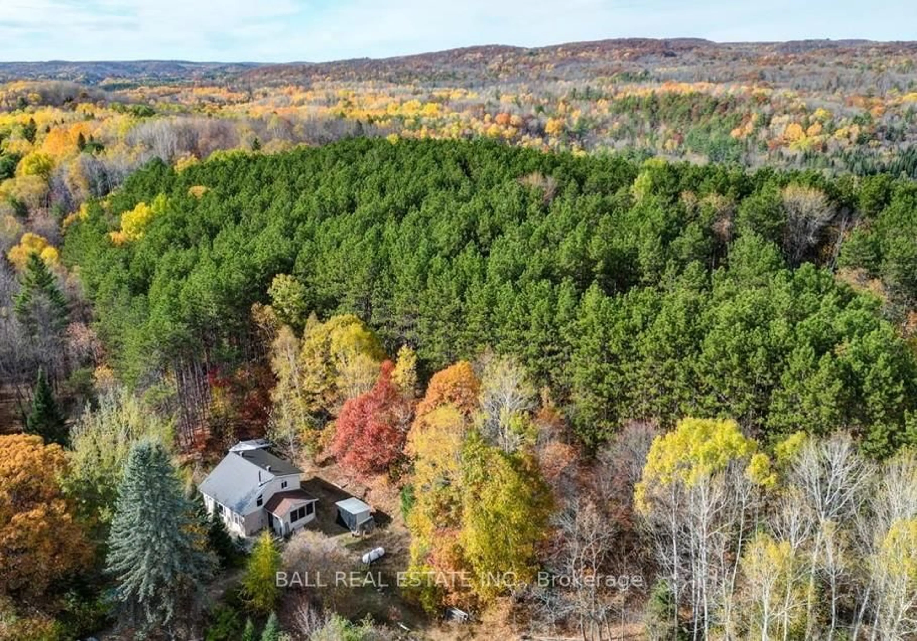 A pic from outside/outdoor area/front of a property/back of a property/a pic from drone, forest/trees view for 463 Quarry Rd, Bancroft Ontario K0L 1C0
