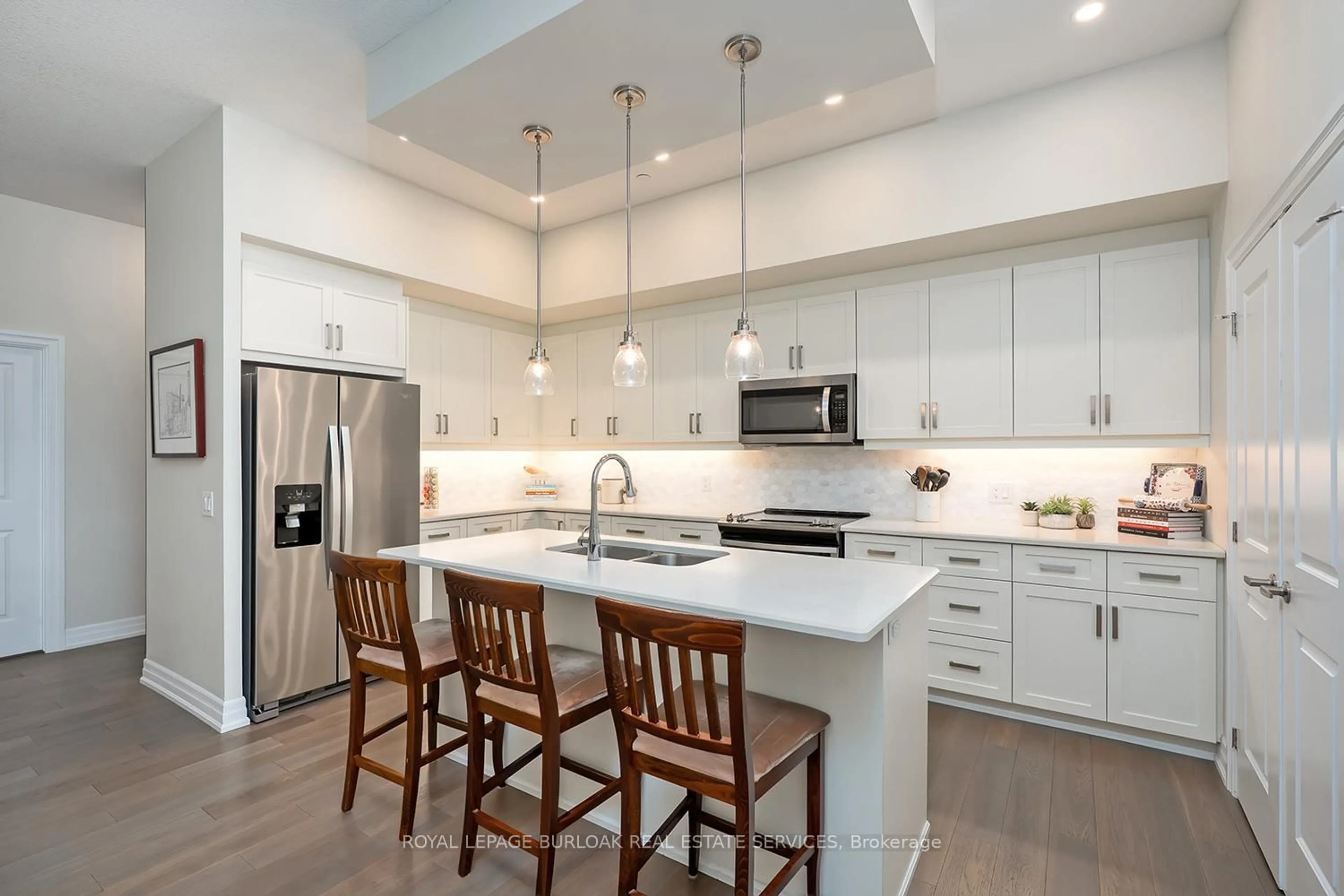 Contemporary kitchen, ceramic/tile floor for 1878 Gordon St #202, Guelph Ontario N1L 0P4