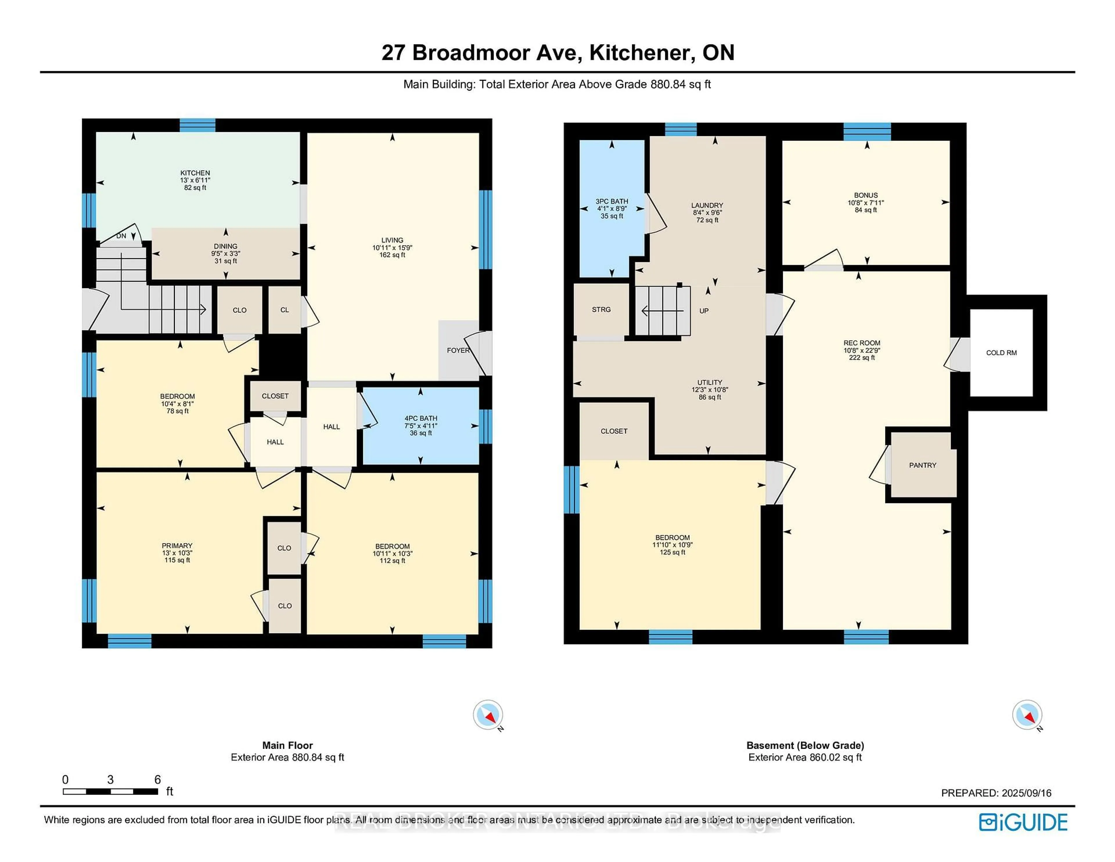 Floor plan for 27 Broadmoor Ave, Kitchener Ontario N2C 1Y6