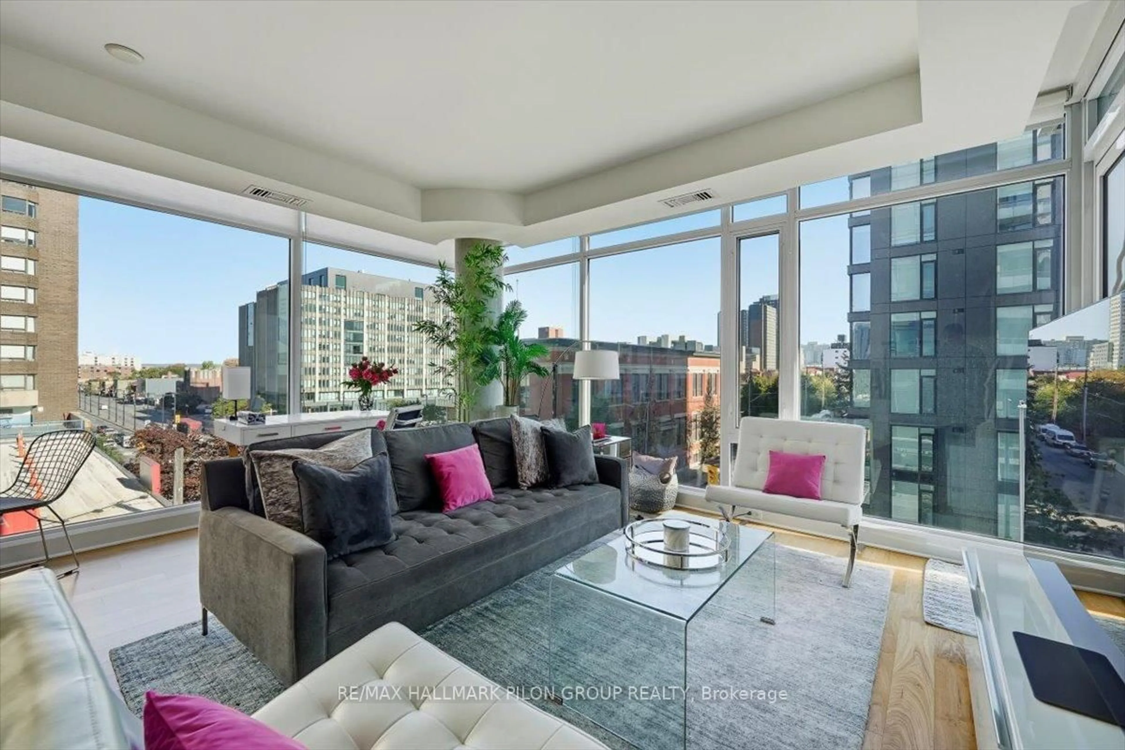 Living room with furniture, cement floor for 238 Besserer St #413, Ottawa Ontario K1N 6B1