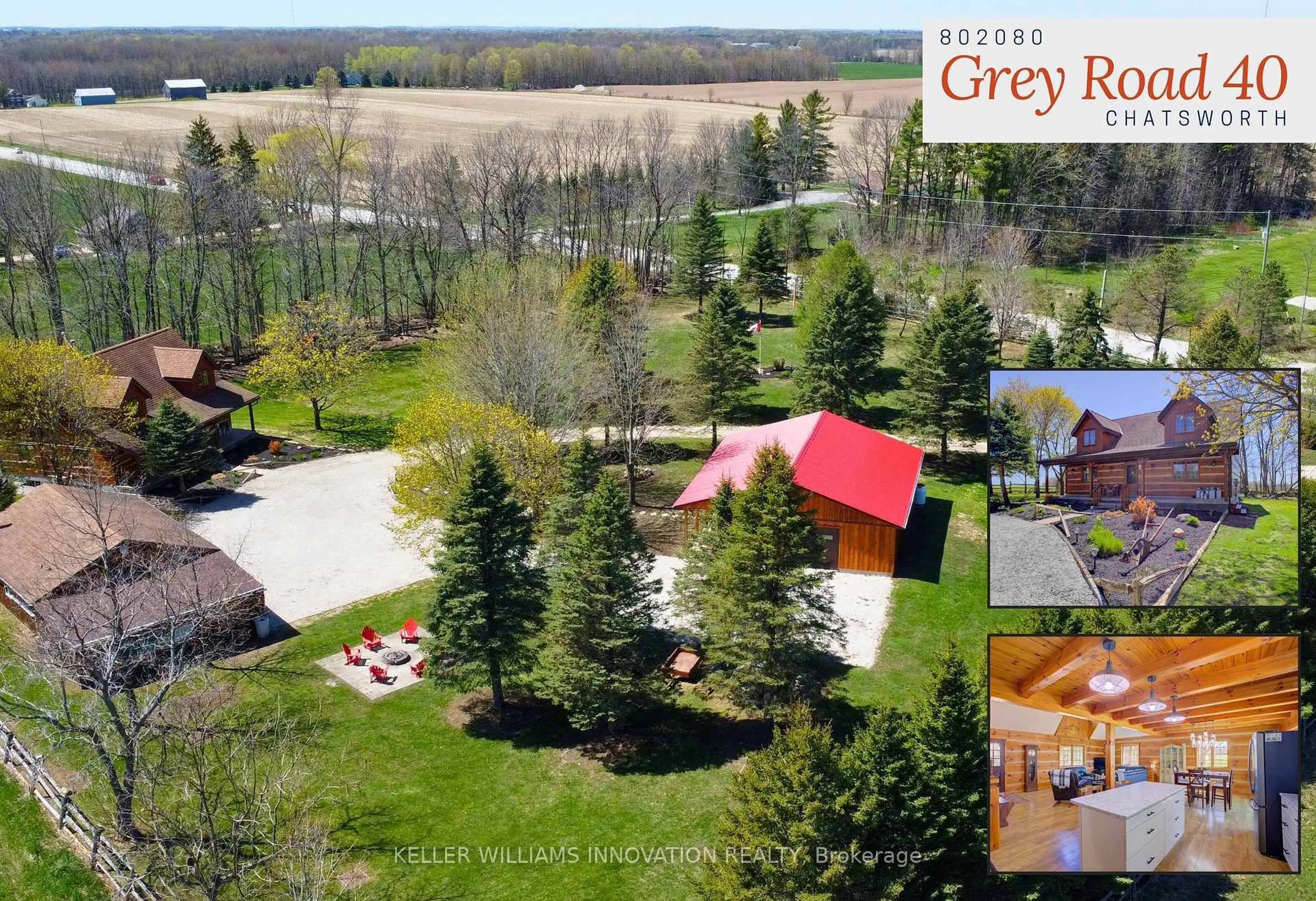 A pic from outside/outdoor area/front of a property/back of a property/a pic from drone, unknown for 802080 Grey Road 40, Chatsworth Ontario N0H 1G0
