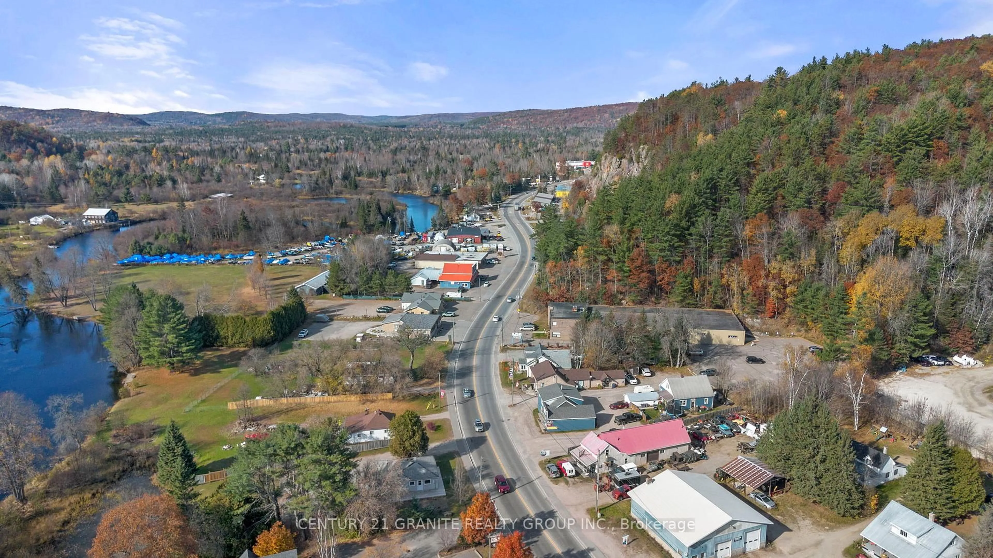 A pic from outside/outdoor area/front of a property/back of a property/a pic from drone, mountain view for 185 Hastings St, Bancroft Ontario K0L 1C0