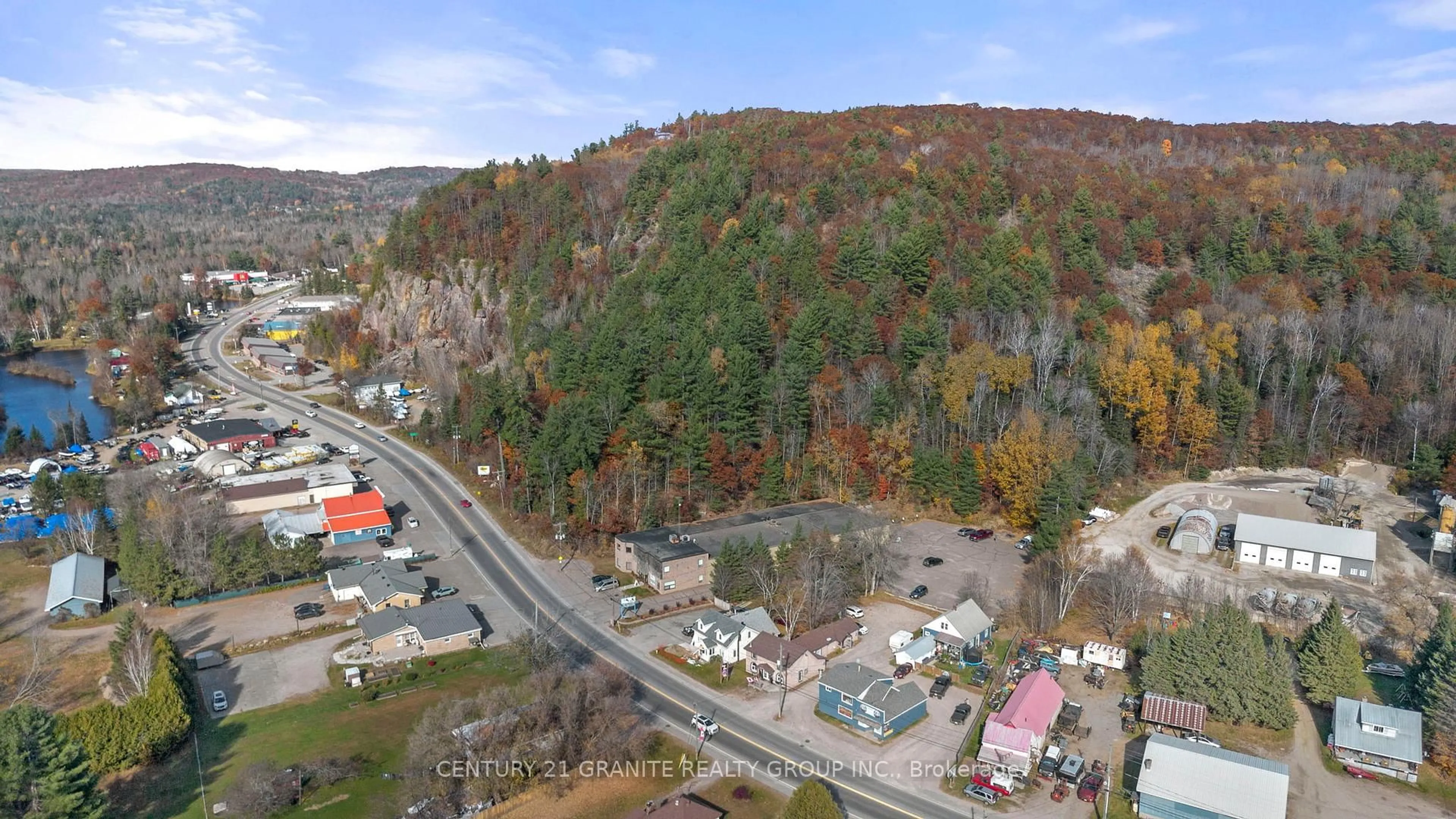A pic from outside/outdoor area/front of a property/back of a property/a pic from drone, mountain view for 185 Hastings St, Bancroft Ontario K0L 1C0