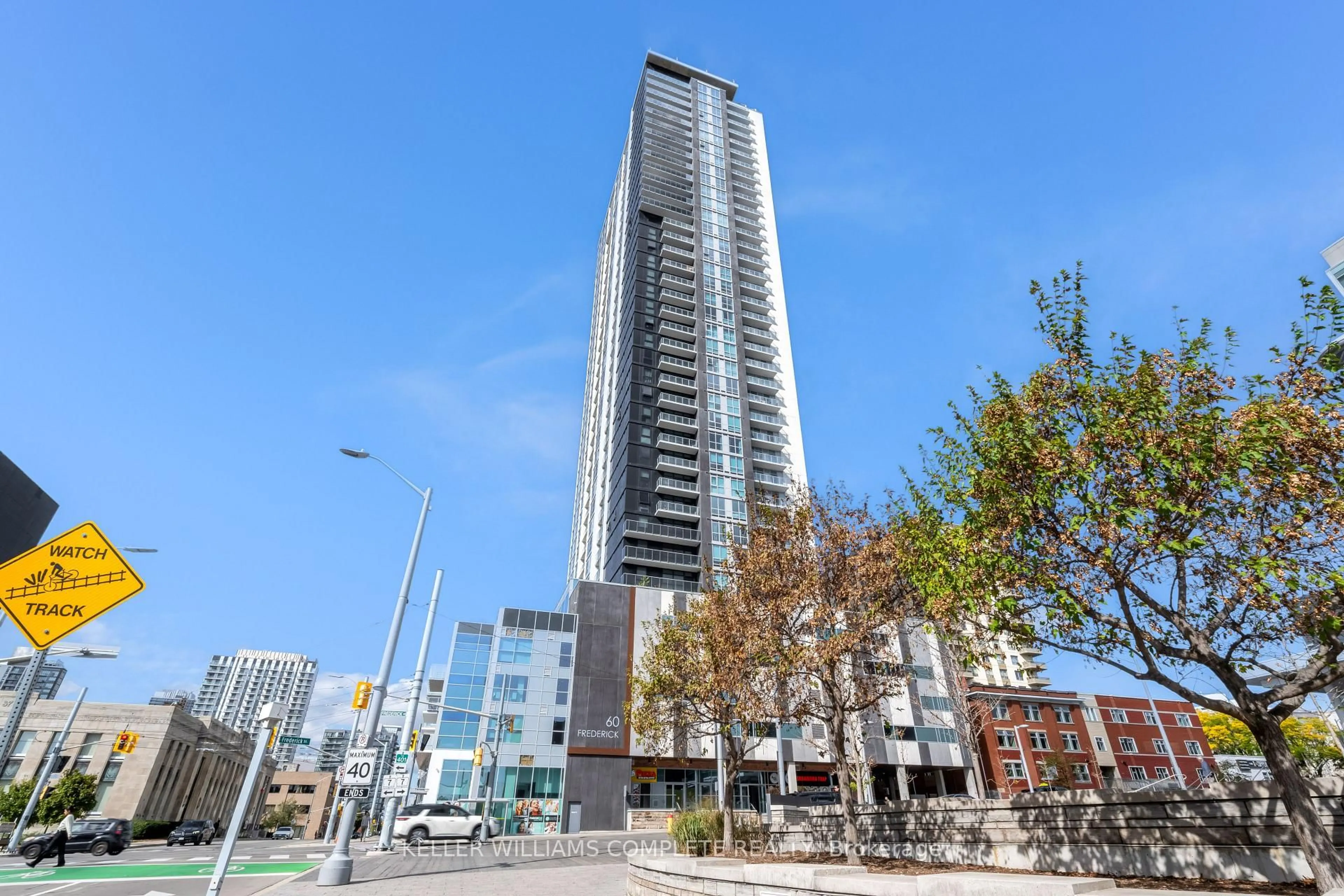 A pic from outside/outdoor area/front of a property/back of a property/a pic from drone, unknown for 60 Frederick St #307, Kitchener Ontario N2H 0C7