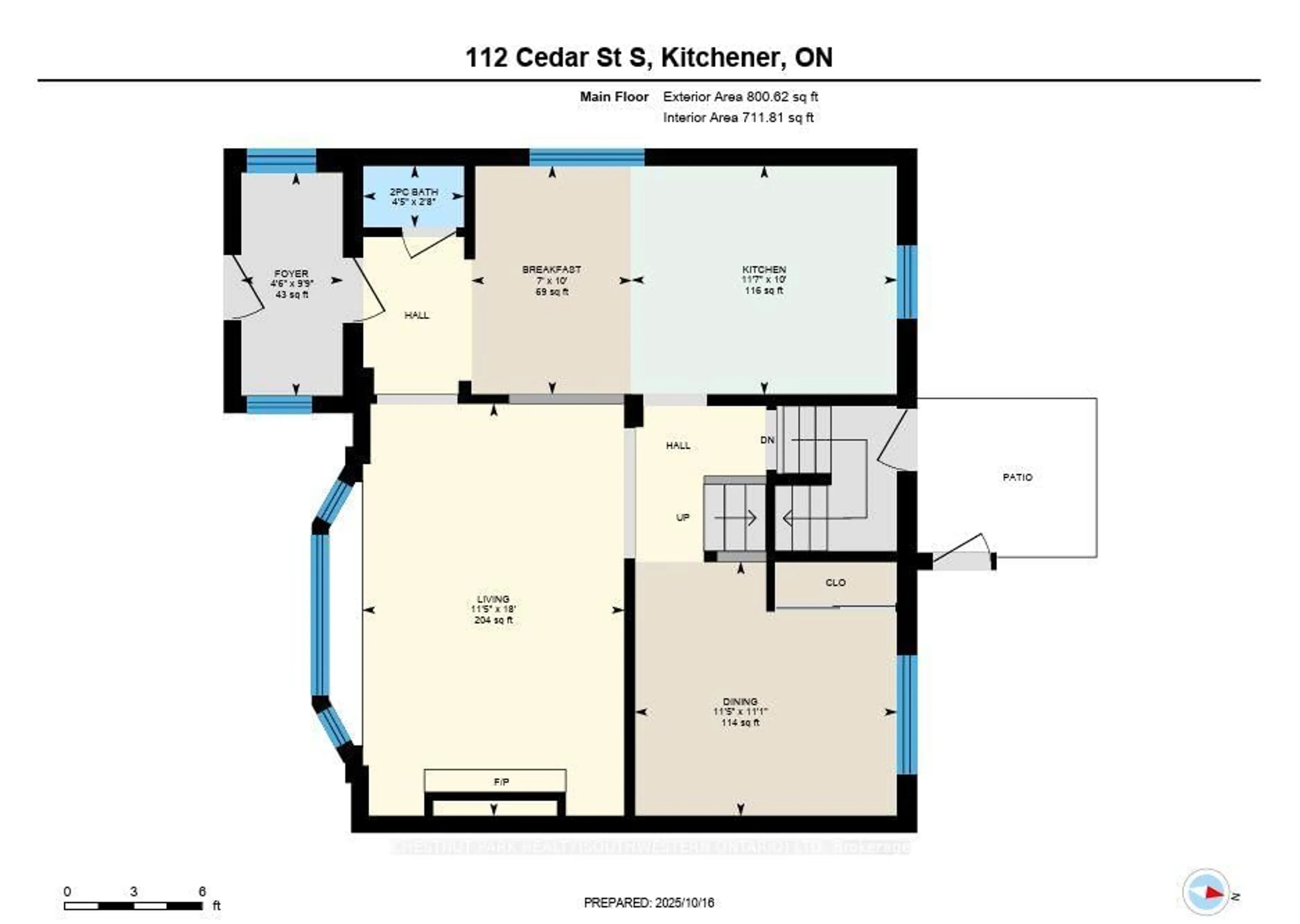 Floor plan for 112 Cedar St, Kitchener Ontario N2G 3L9
