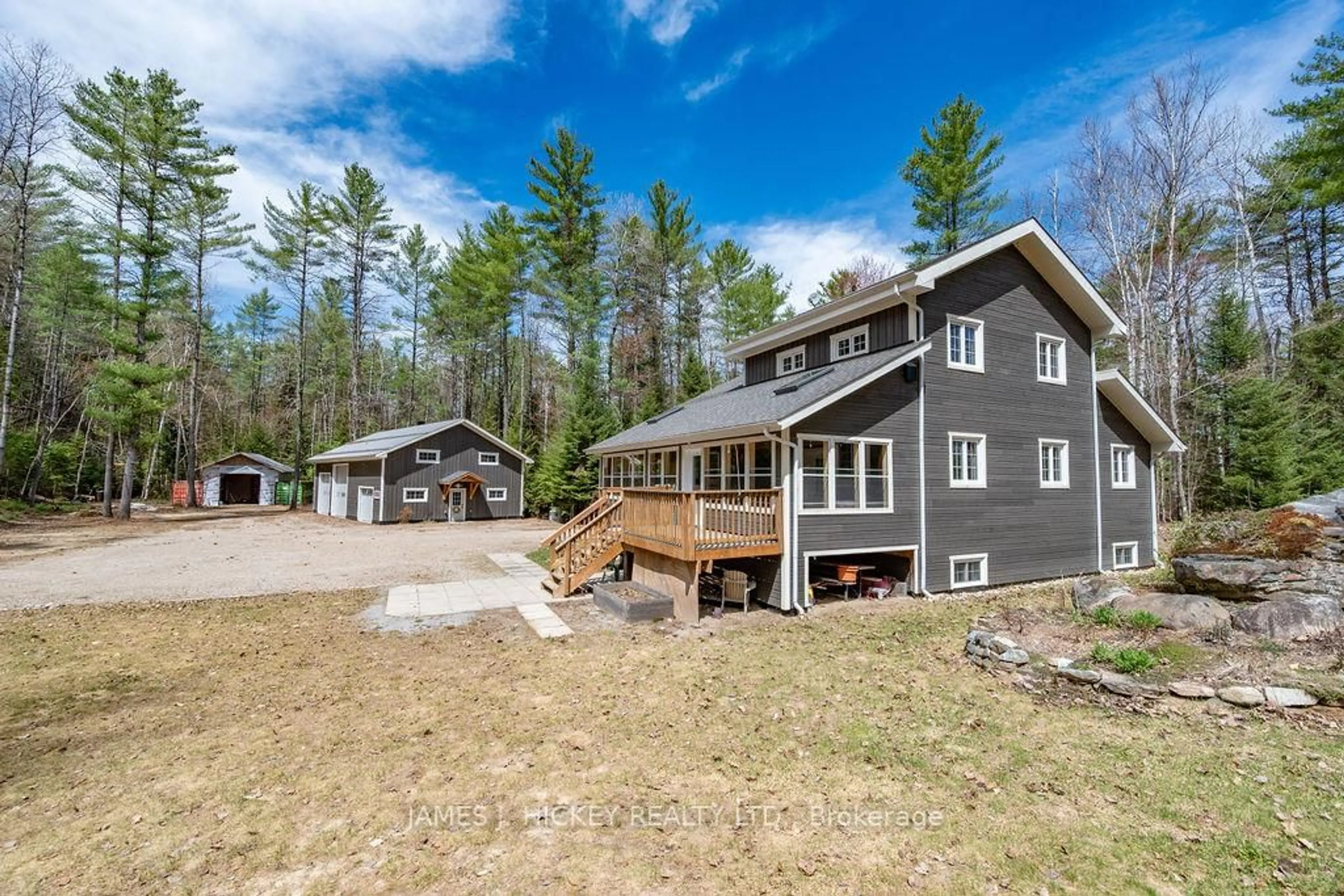 A pic from outside/outdoor area/front of a property/back of a property/a pic from drone, unknown for 313 Meilleur's Rd, Deep River Ontario K0J 1P0