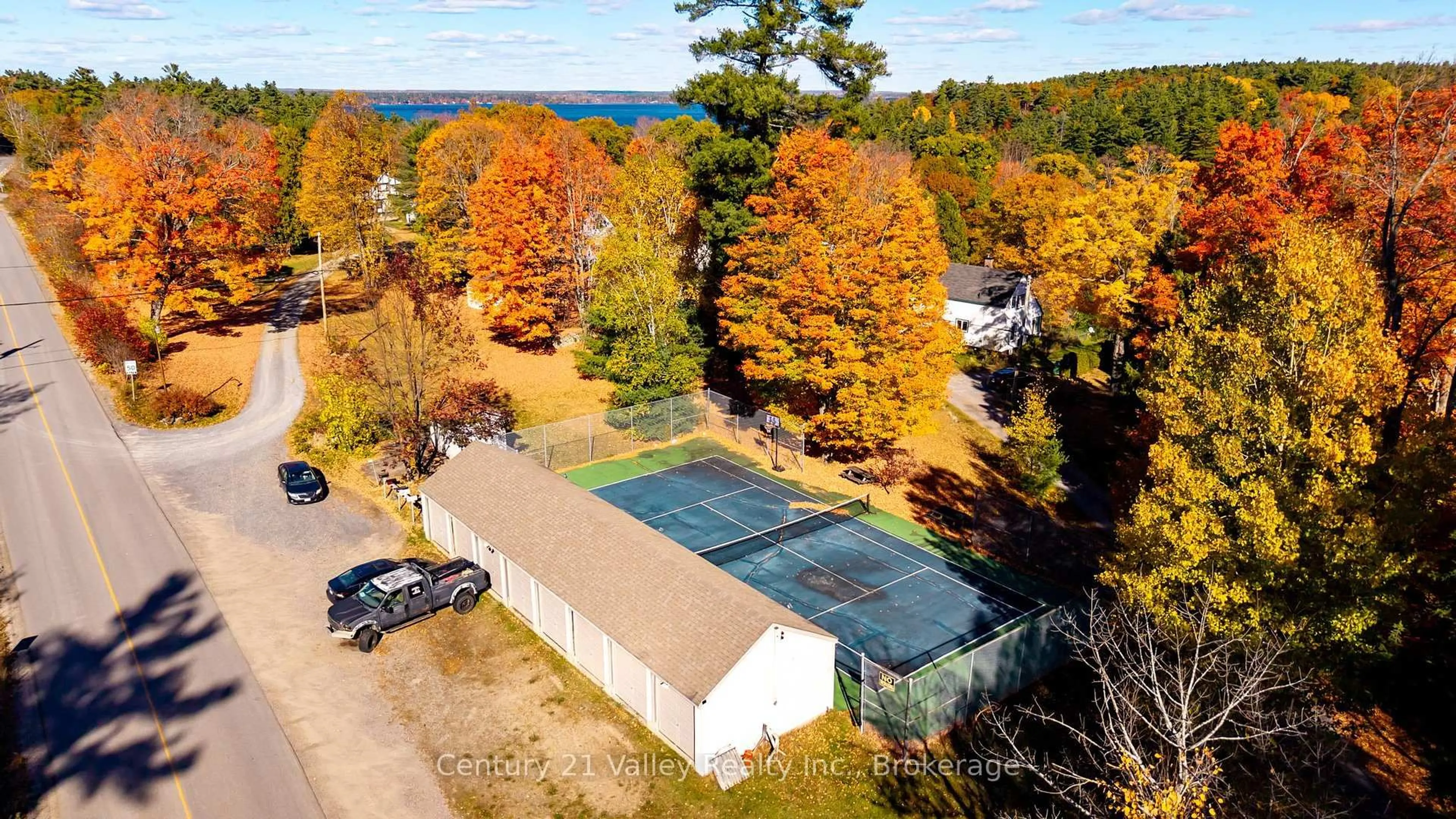 A pic from outside/outdoor area/front of a property/back of a property/a pic from drone, water/lake/river/ocean view for 18 Colony Lane, Calabogie Ontario K0J 1H0