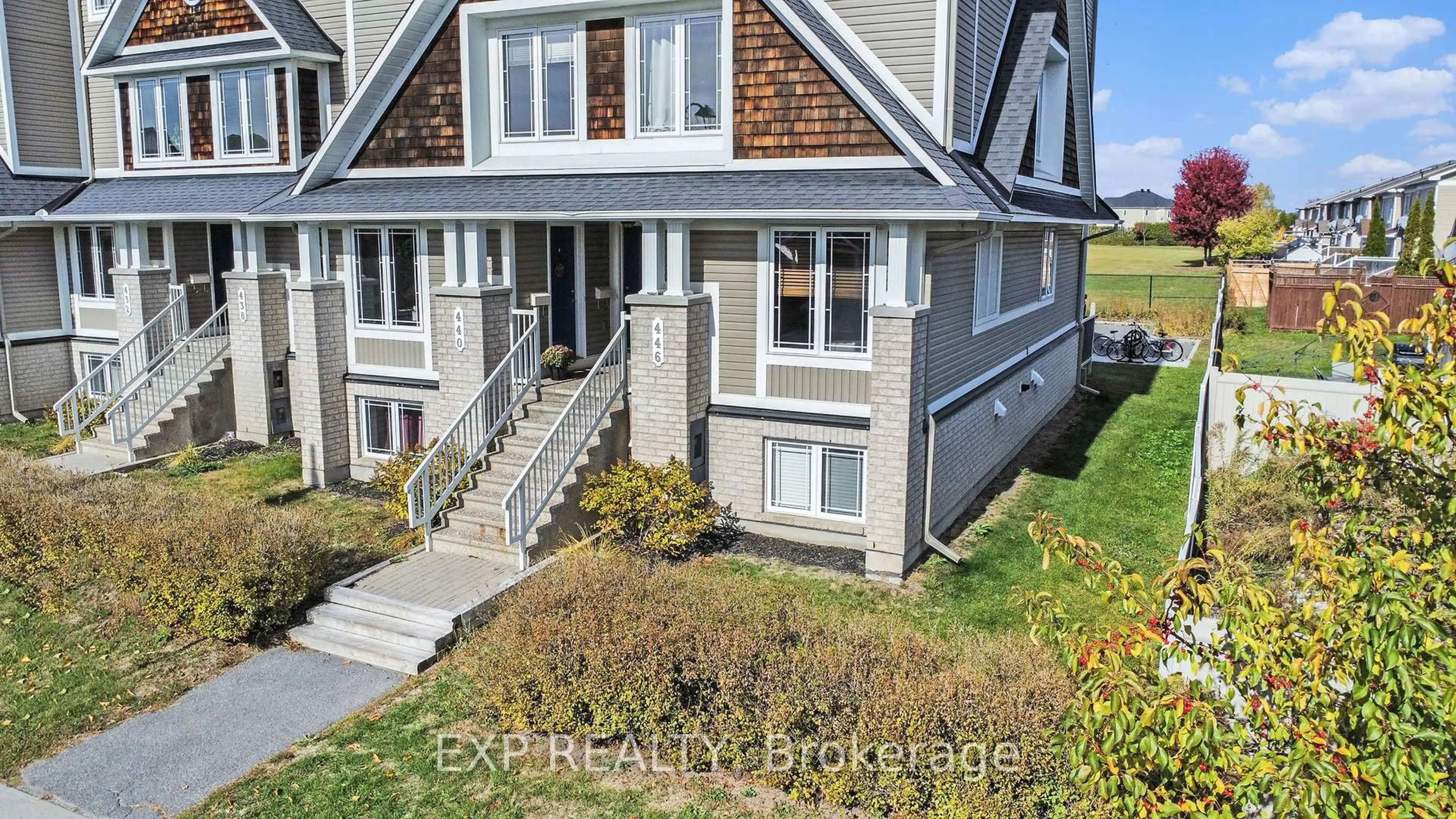 A pic from outside/outdoor area/front of a property/back of a property/a pic from drone, street for 446 Harvest Valley Ave, Ottawa Ontario K4A 0V6