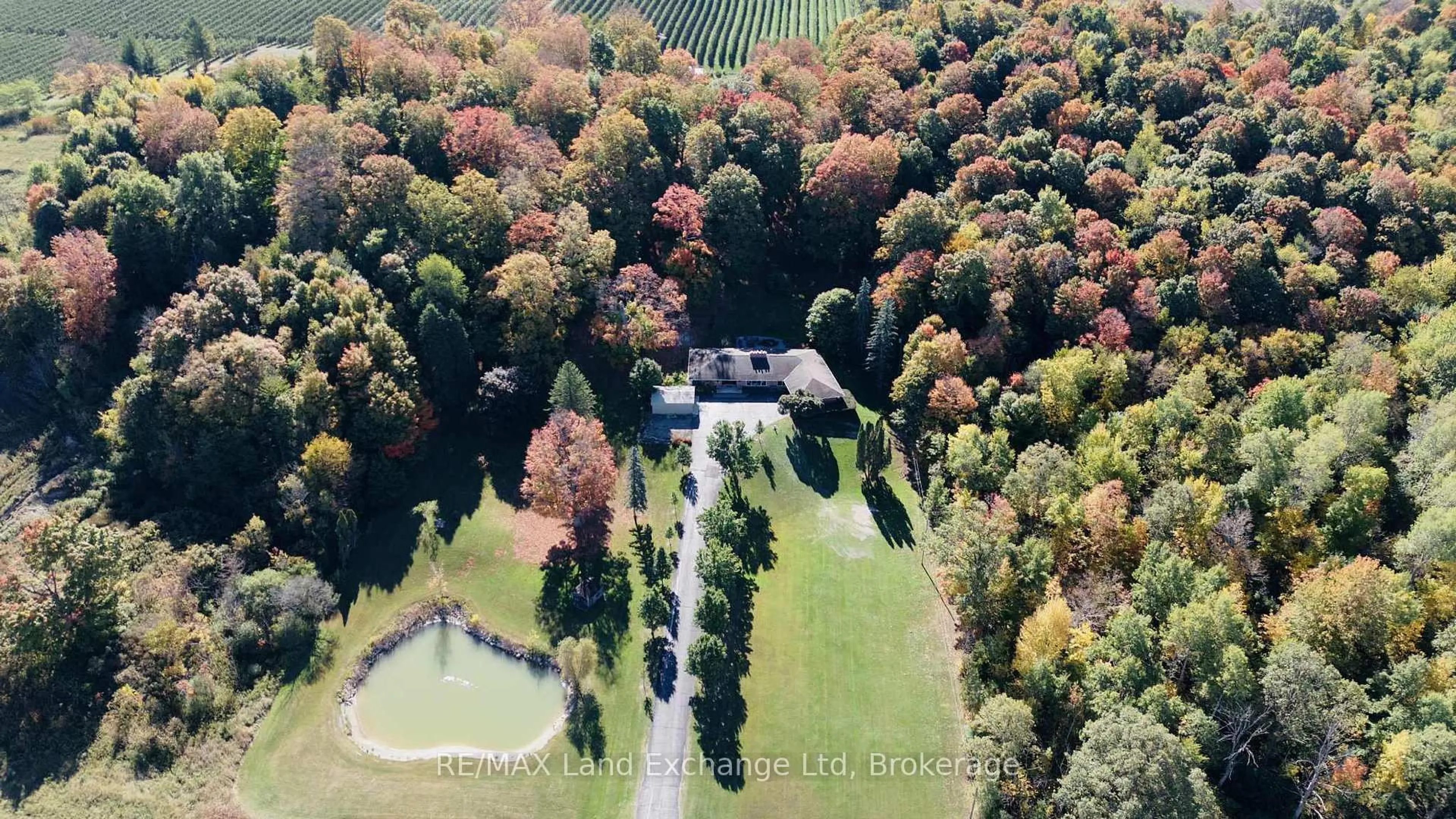 A pic from outside/outdoor area/front of a property/back of a property/a pic from drone, forest/trees view for 14519 Elginfield Rd, Middlesex Centre Ontario N0M 2J0
