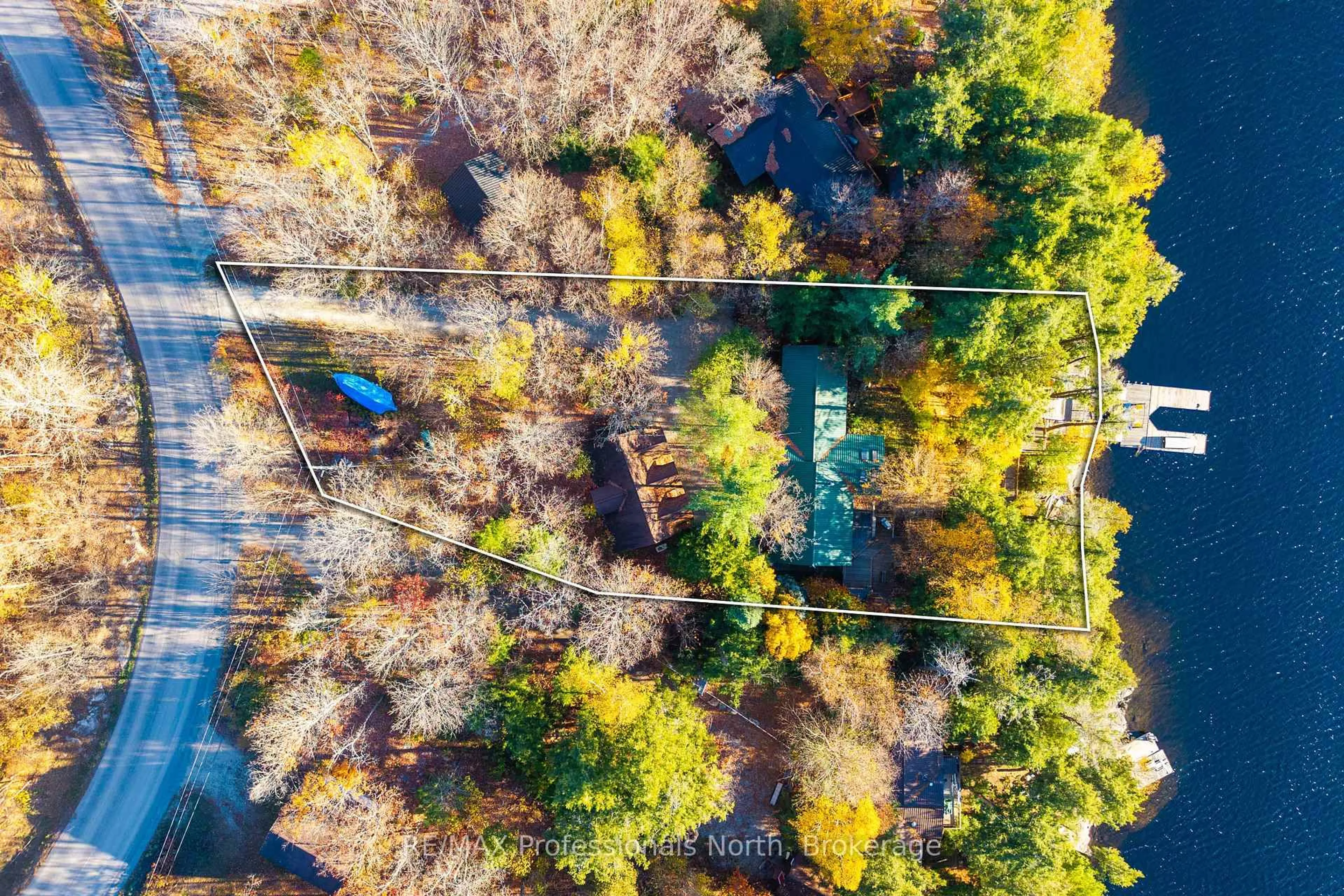 A pic from outside/outdoor area/front of a property/back of a property/a pic from drone, forest/trees view for 1289 Watts Rd, Dysart et al Ontario K0M 1S0