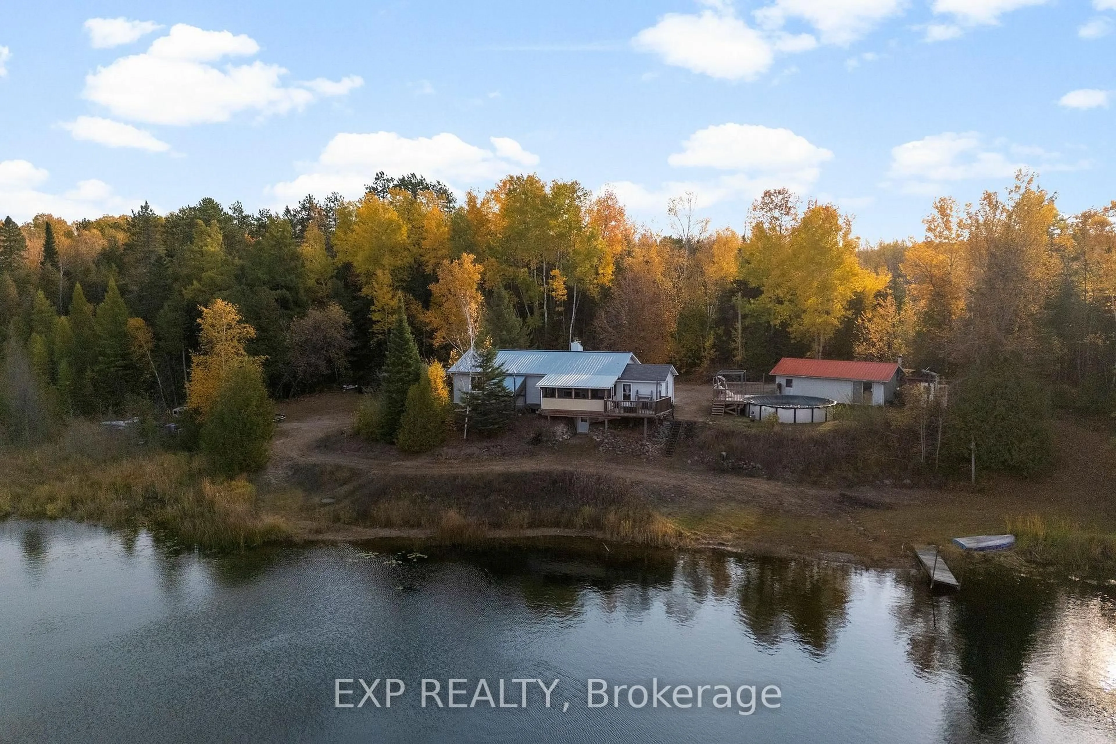A pic from outside/outdoor area/front of a property/back of a property/a pic from drone, water/lake/river/ocean view for 164 Garden Lake Tr, Haley Station Ontario K0J 1Y0