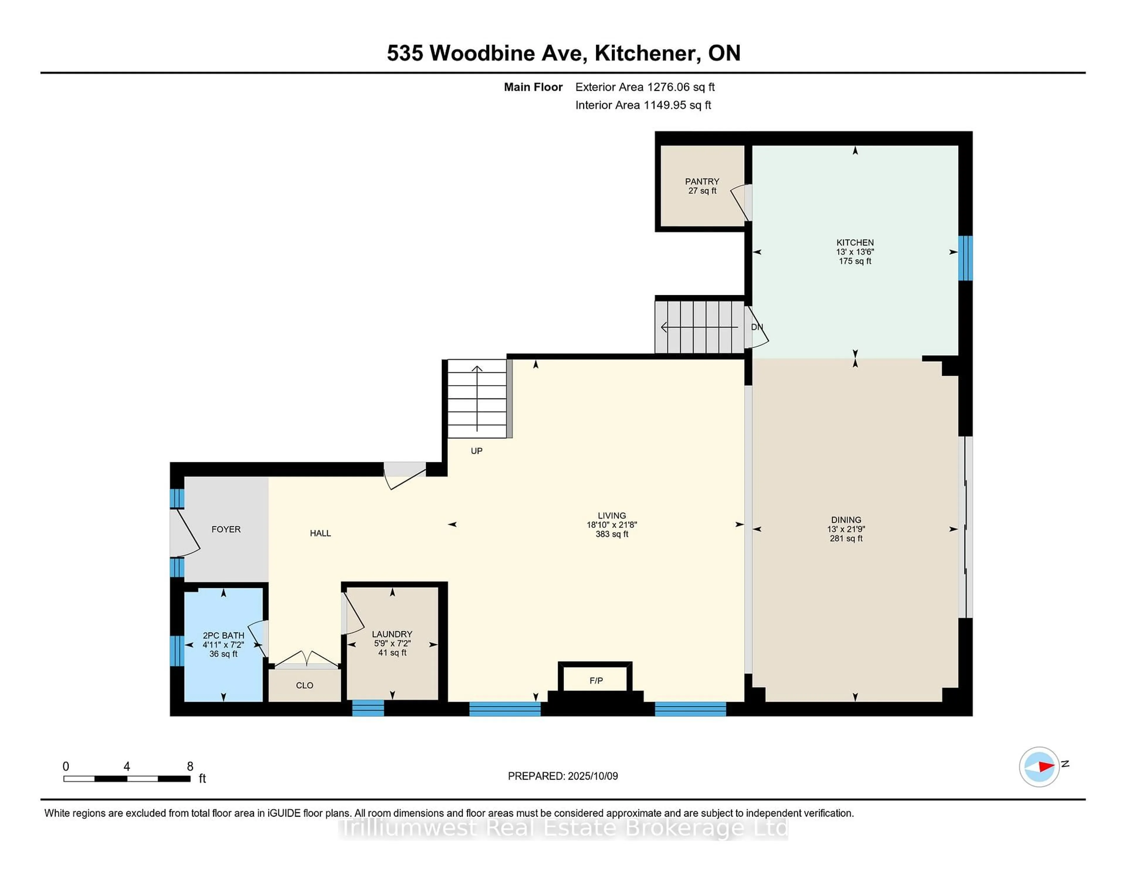 Floor plan for 535 Woodbine Ave, Kitchener Ontario N2R 1Y9