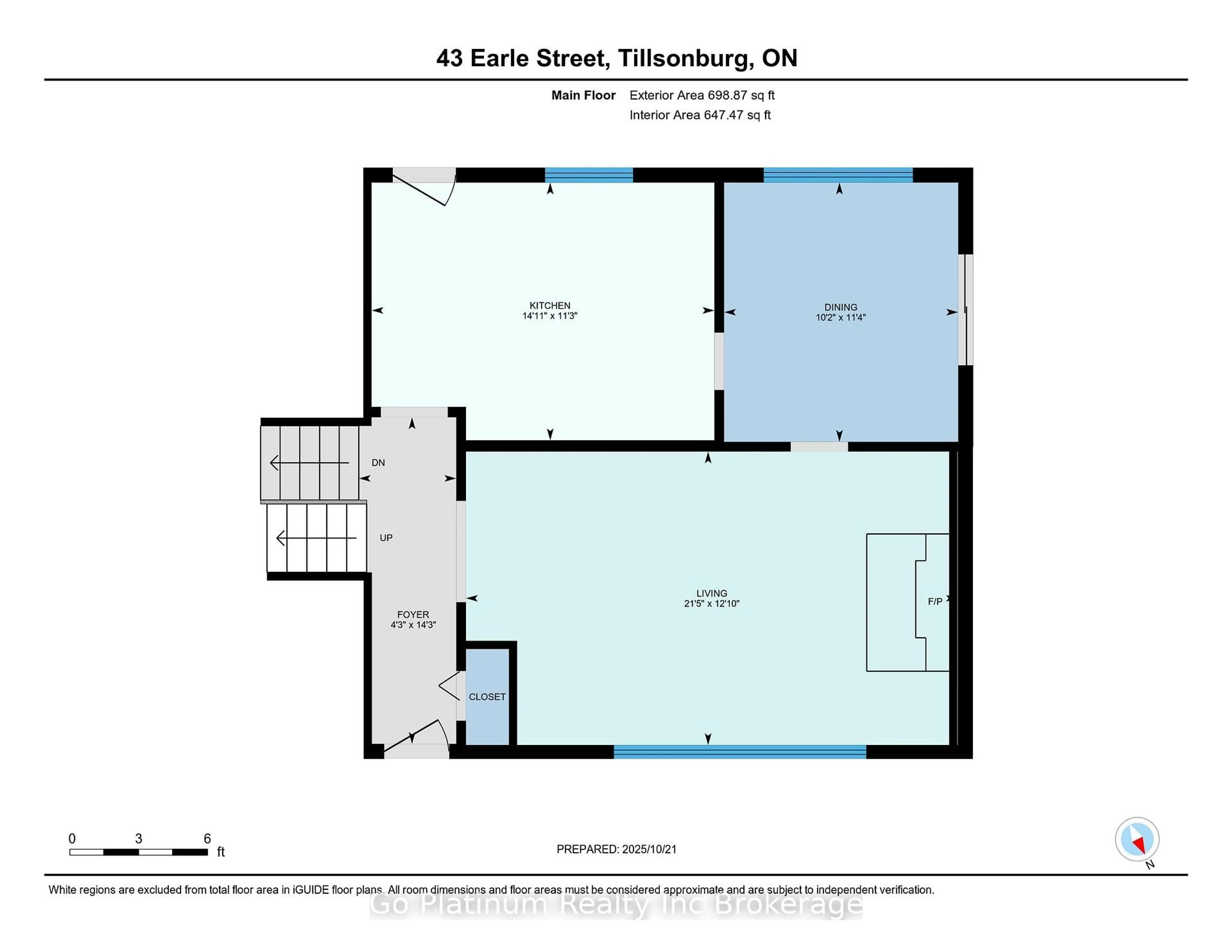 Floor plan for 43 Earle St, Tillsonburg Ontario N4G 2M5