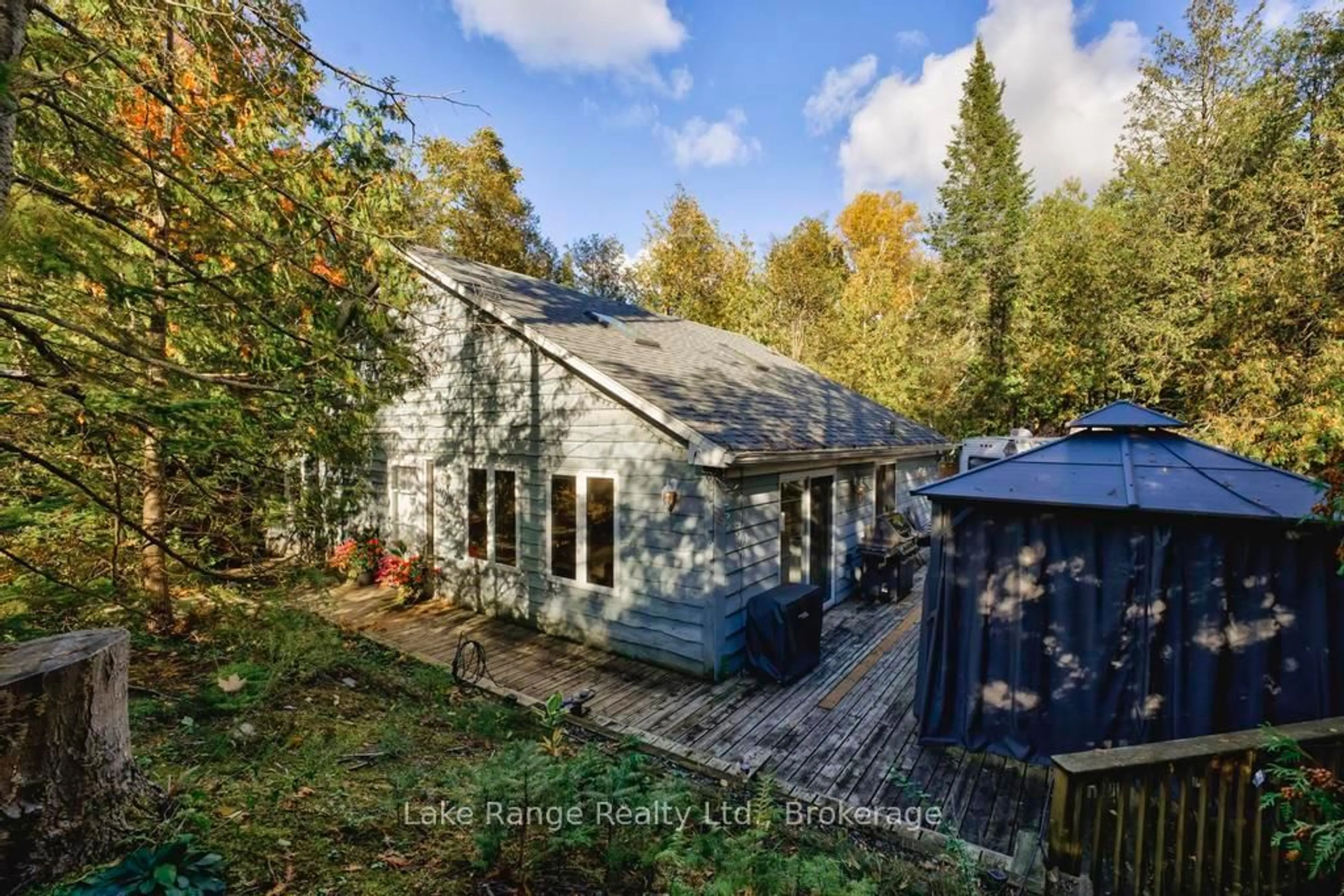 A pic from outside/outdoor area/front of a property/back of a property/a pic from drone, forest/trees view for 910 Victoria Rd, Huron-Kinloss Ontario N0G 2R0