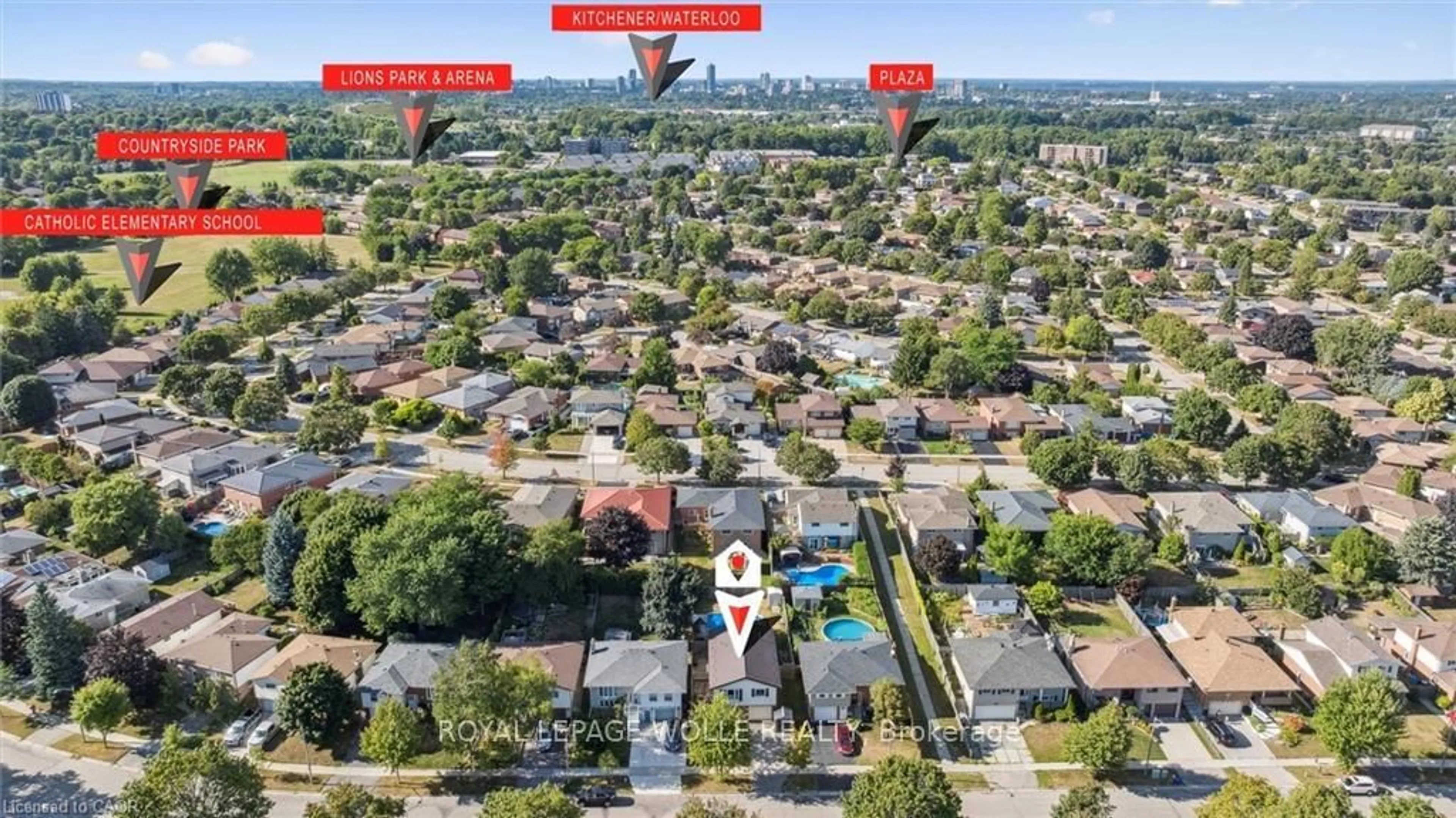 A pic from outside/outdoor area/front of a property/back of a property/a pic from drone, street for 263 The Country Way, Kitchener Ontario N2E 2V6