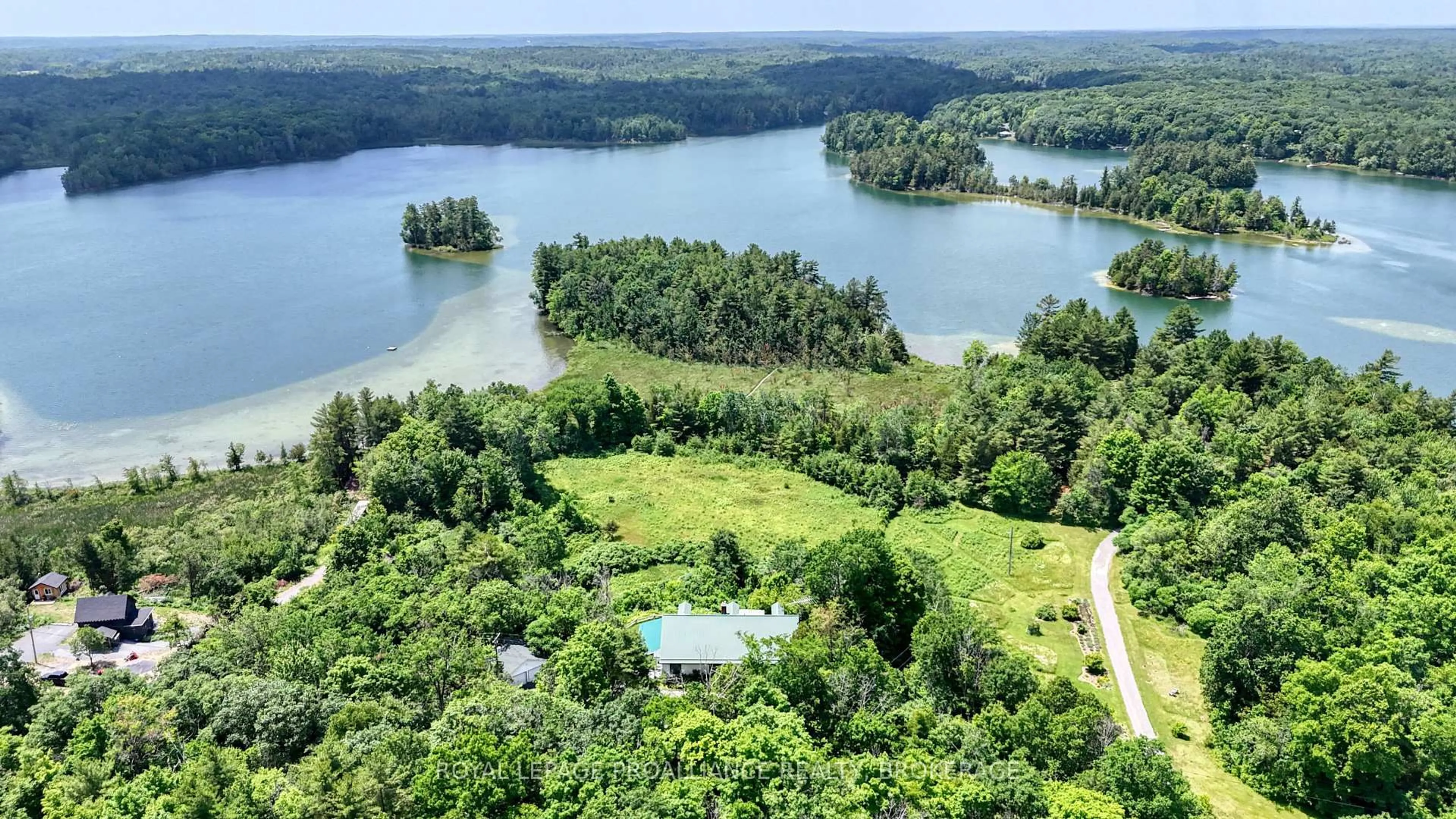 A pic from outside/outdoor area/front of a property/back of a property/a pic from drone, water/lake/river/ocean view for 1597 Shales Rd, Perth Road Ontario K0H 2L0