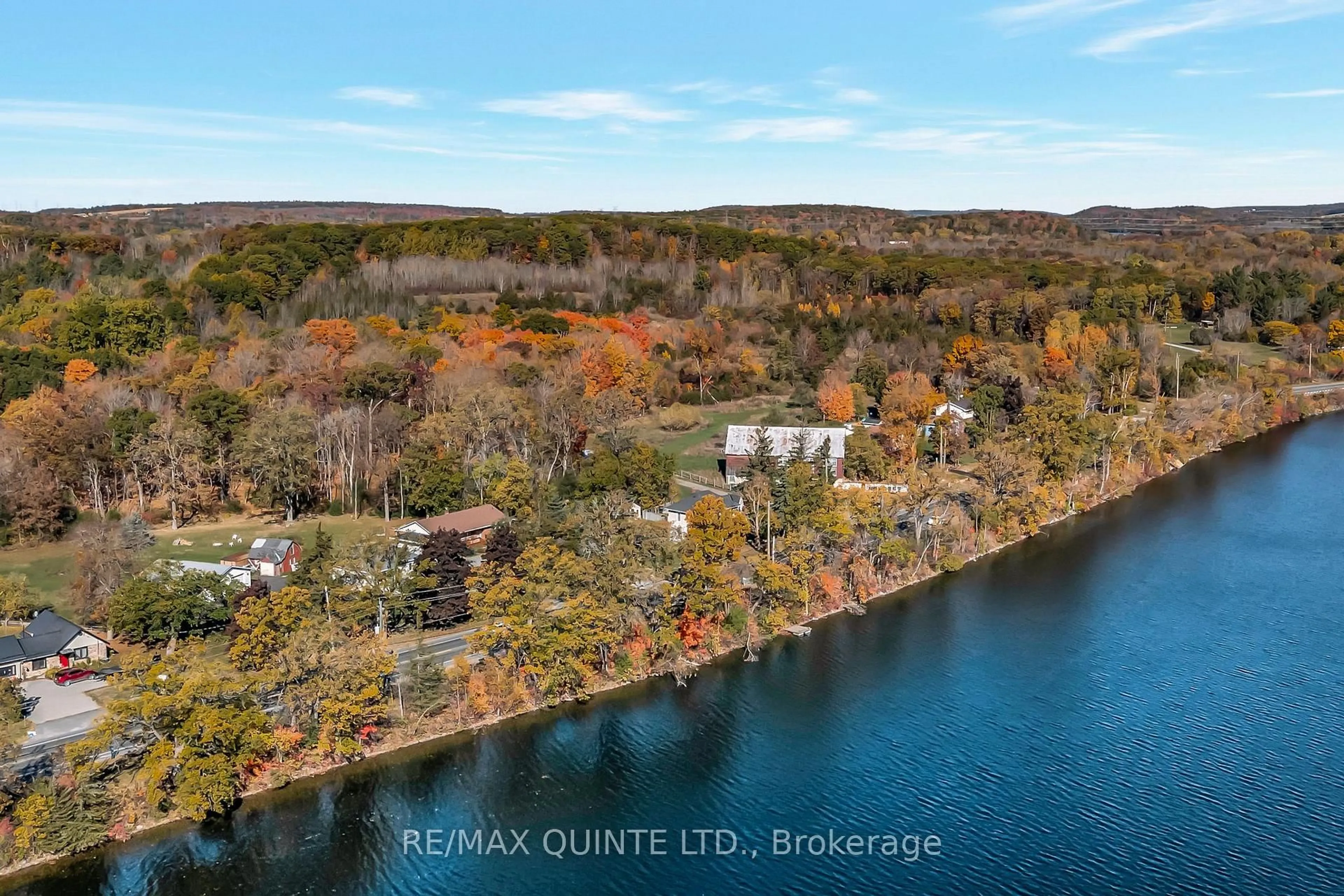A pic from outside/outdoor area/front of a property/back of a property/a pic from drone, water/lake/river/ocean view for 562 Trenton Frankford Rd, Quinte West Ontario K8V 5P6