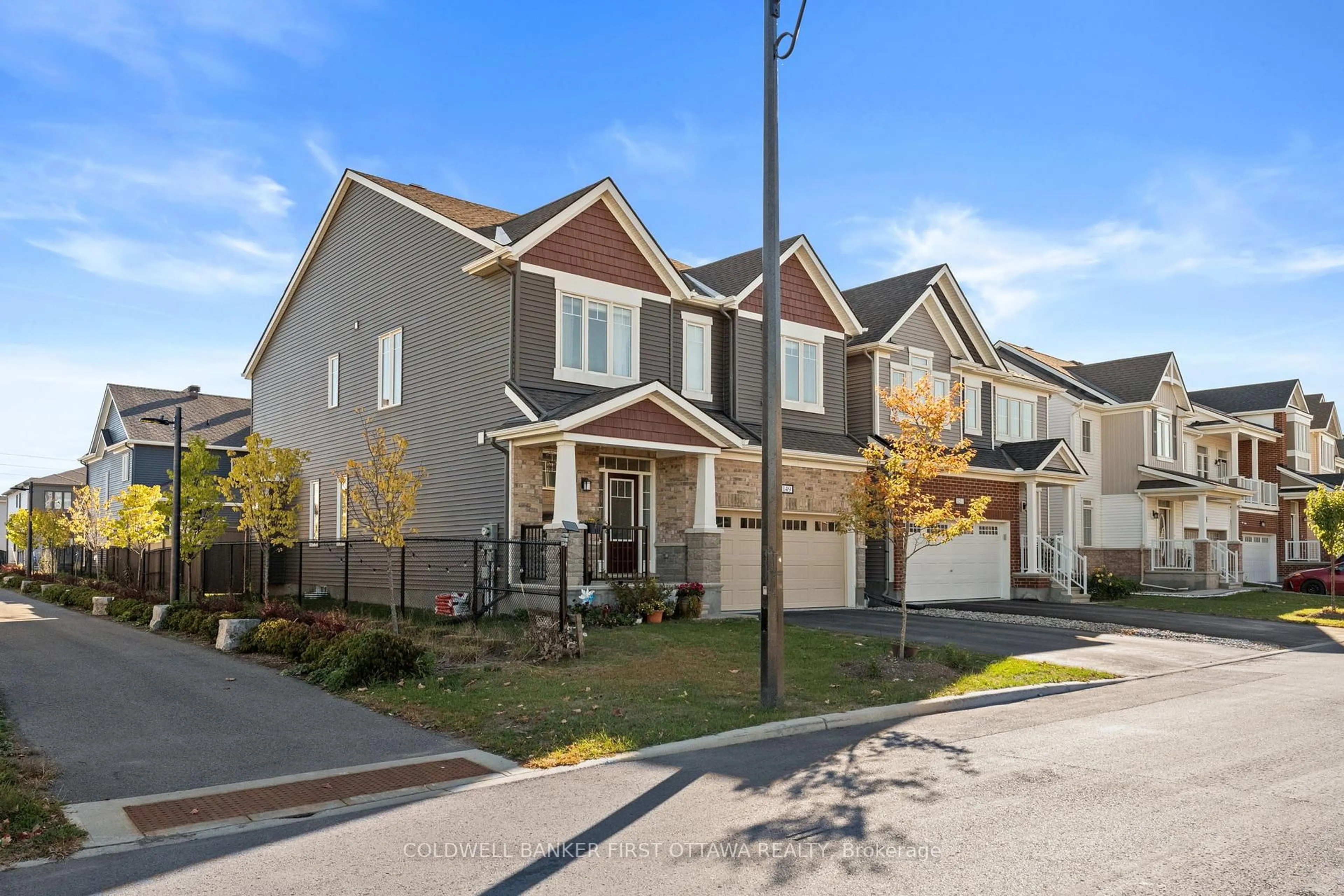 Home with vinyl exterior material, street for 149 Celestial Grve, Ottawa Ontario K2J 6R6