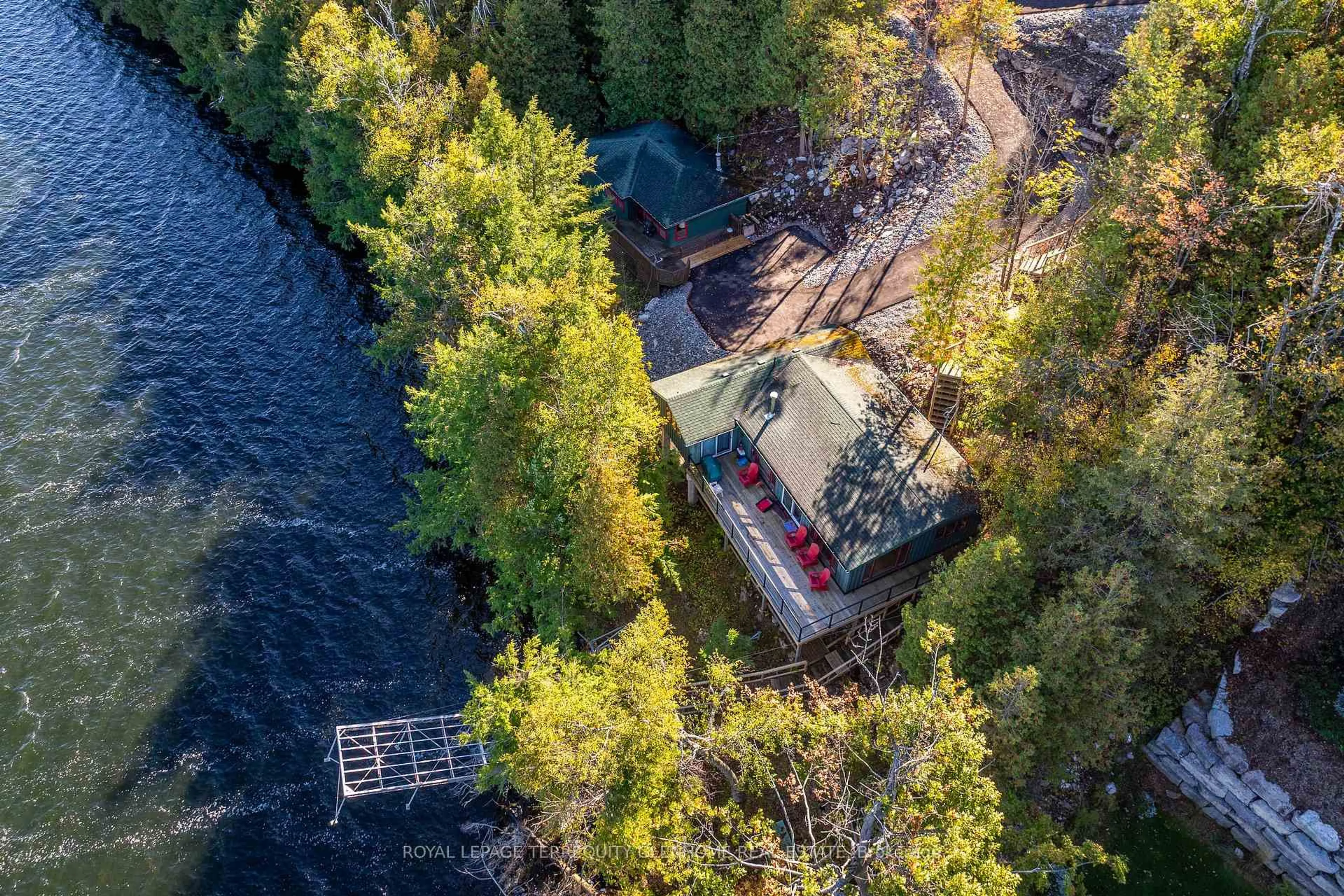 A pic from outside/outdoor area/front of a property/back of a property/a pic from drone, water/lake/river/ocean view for 4 & 9 Fire Route 66D Lane, Trent Lakes Ontario K0L 2J0