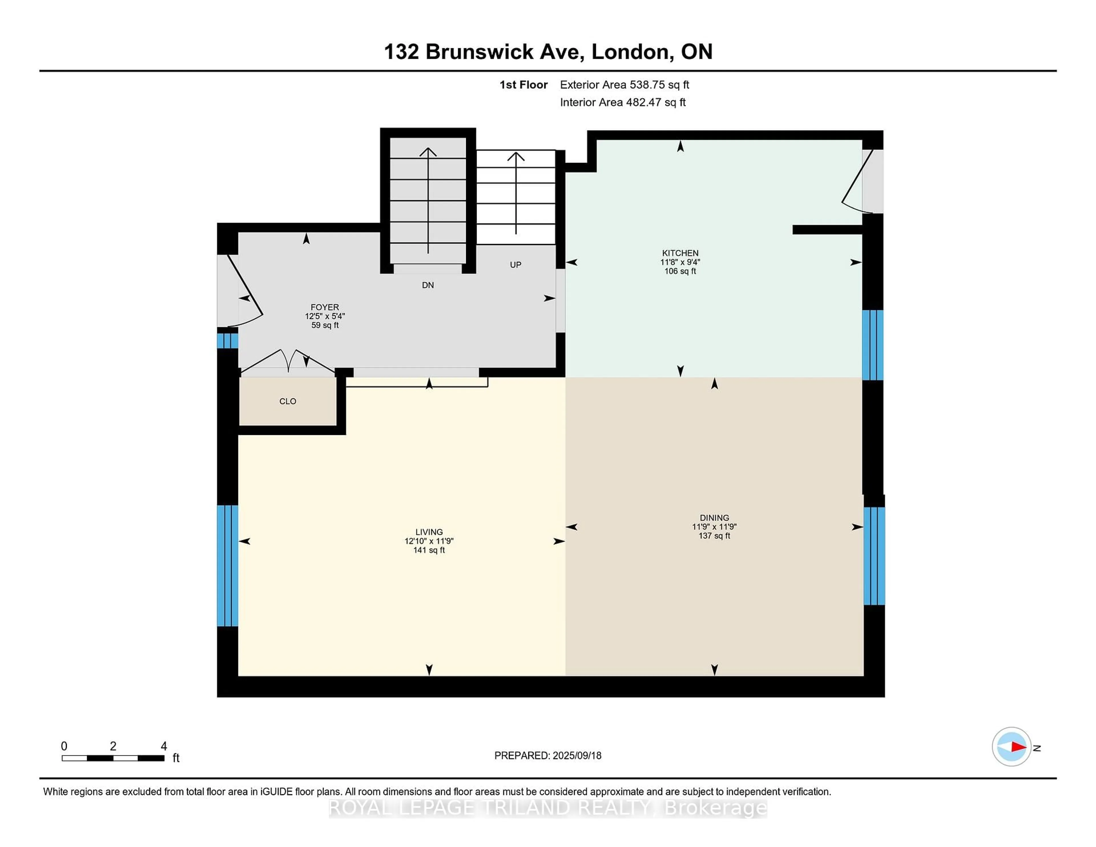 Floor plan for 132 Brunswick Ave, London North Ontario N6G 3K8