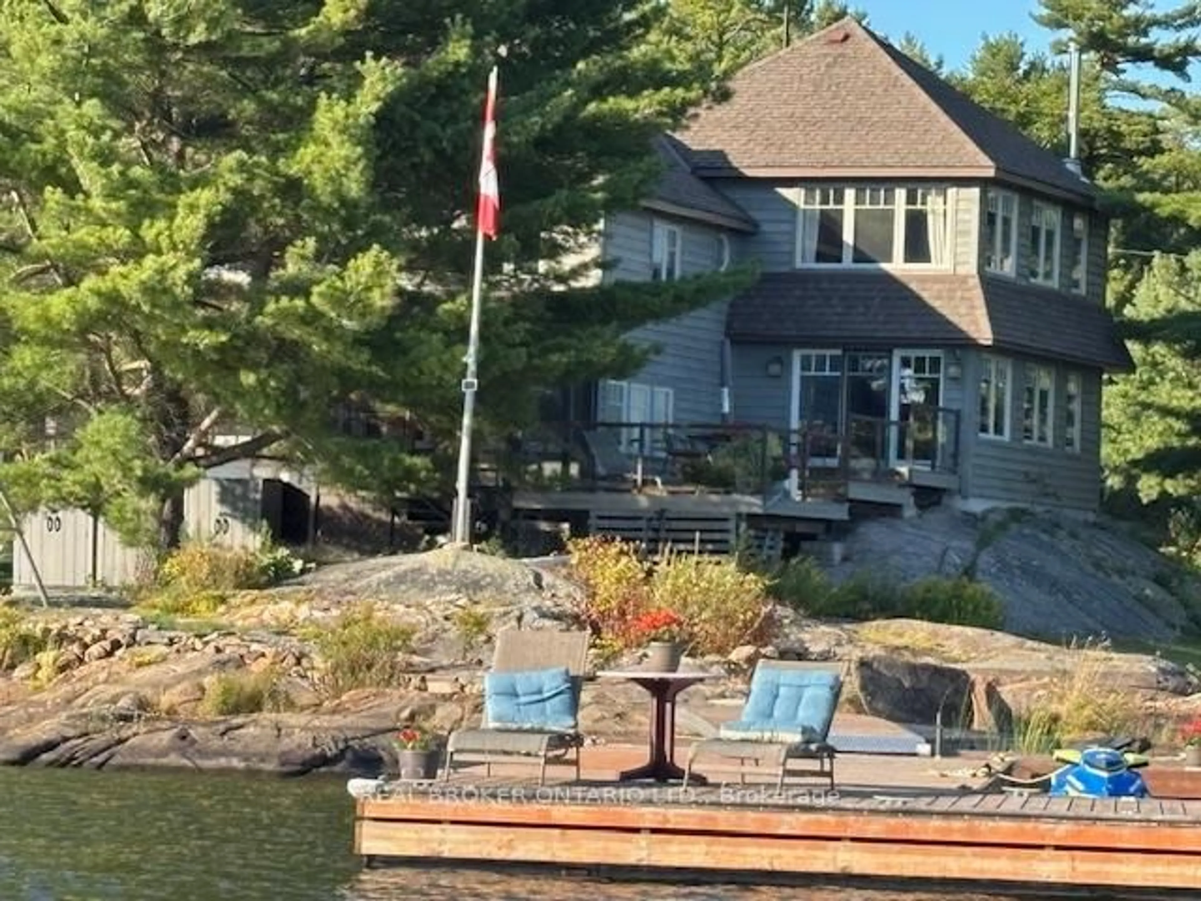 Patio, water/lake/river/ocean view for 121 Rattlebear Dr, The Archipelago Ontario P0G 1K0