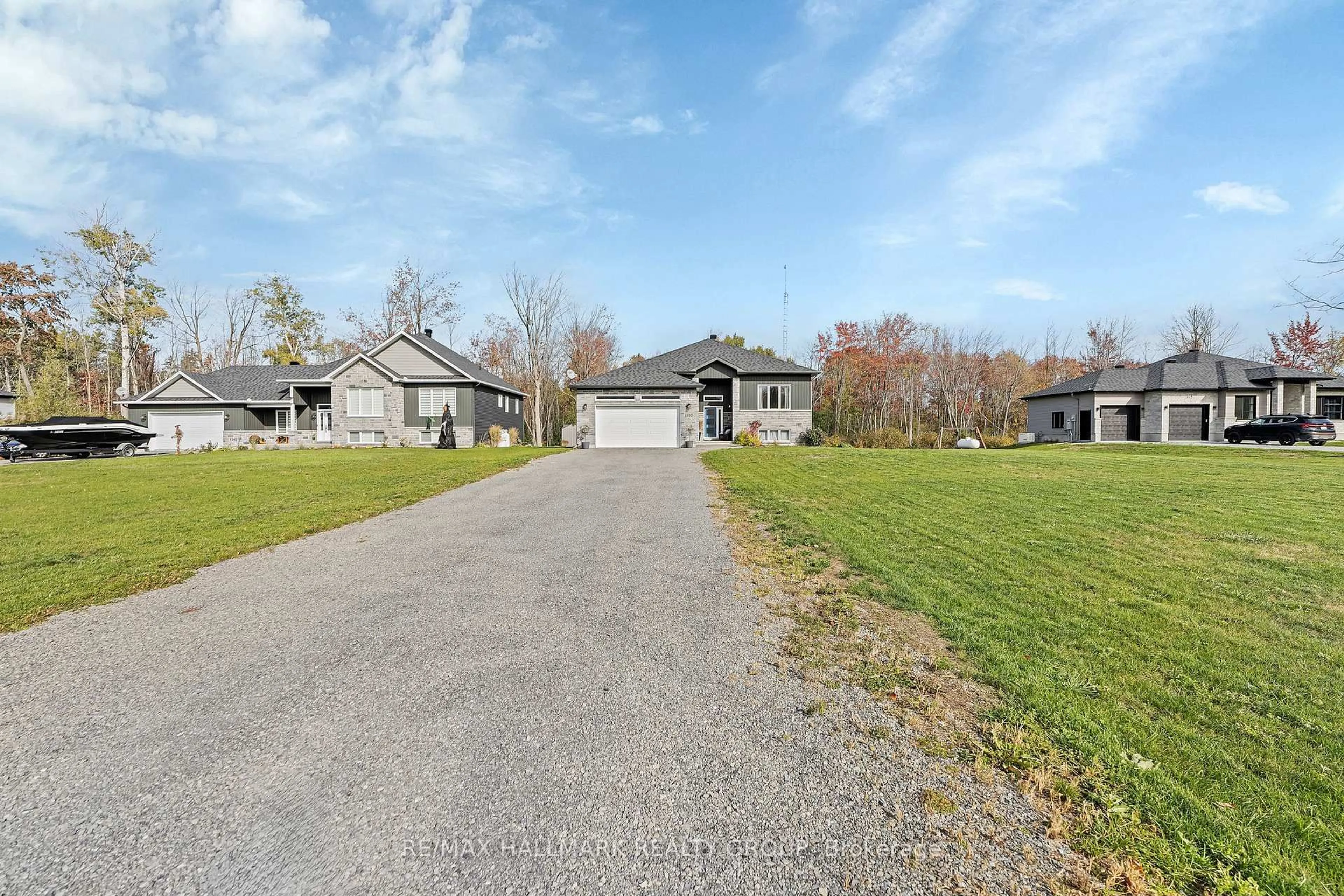 A pic from outside/outdoor area/front of a property/back of a property/a pic from drone, street for 1350 Country Lane, North Dundas Ontario K0C 2K0
