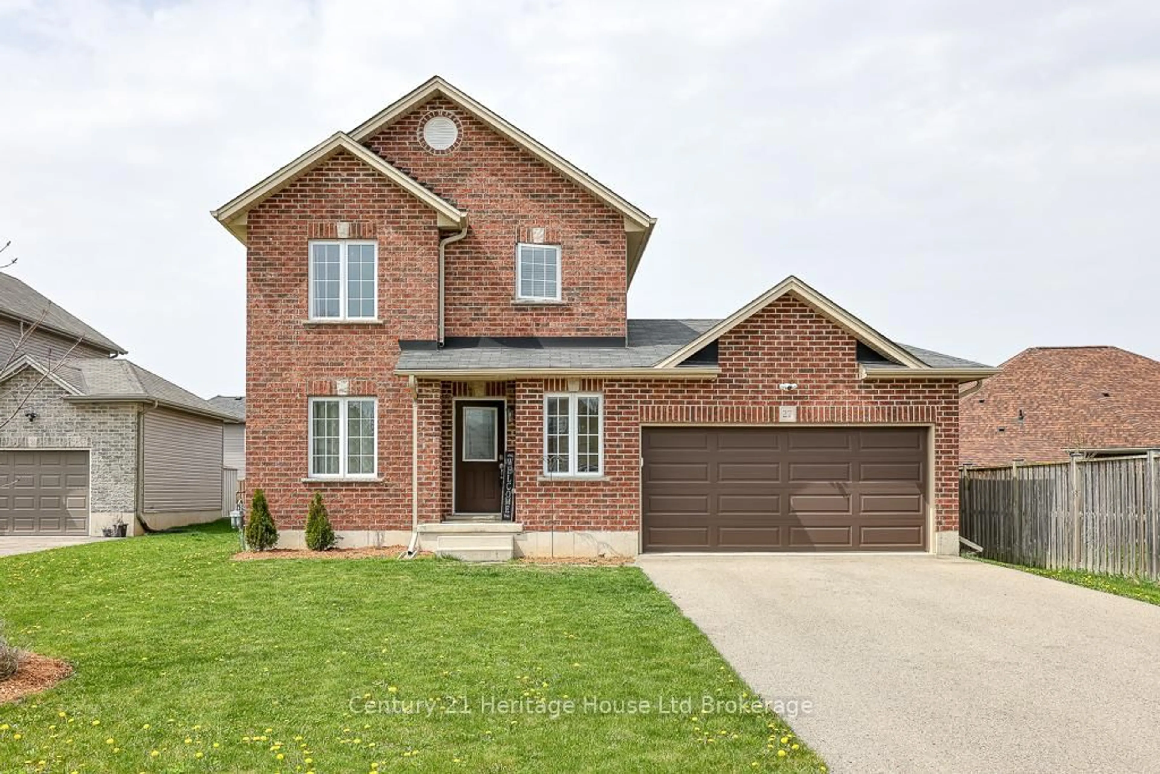 Home with brick exterior material, street for 27 Tompkins Crt, Norwich Ontario N0J 1P0