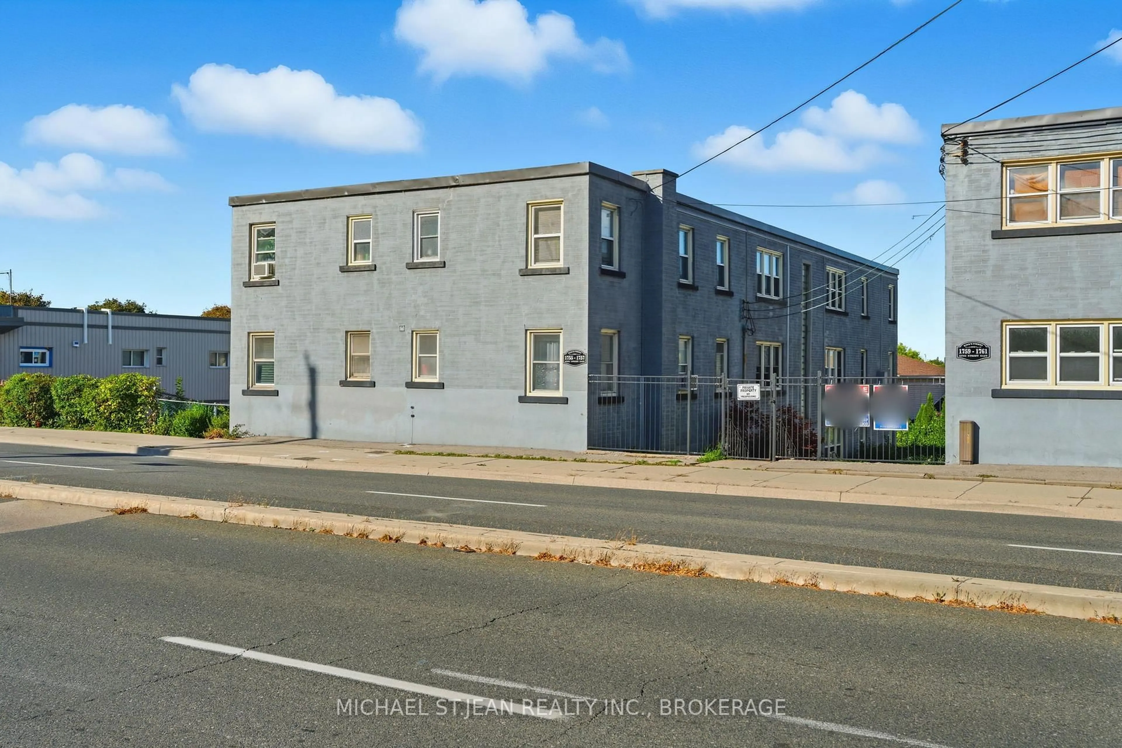 A pic from outside/outdoor area/front of a property/back of a property/a pic from drone, street for 1755 King St #9, Hamilton Ontario L8K 1V6