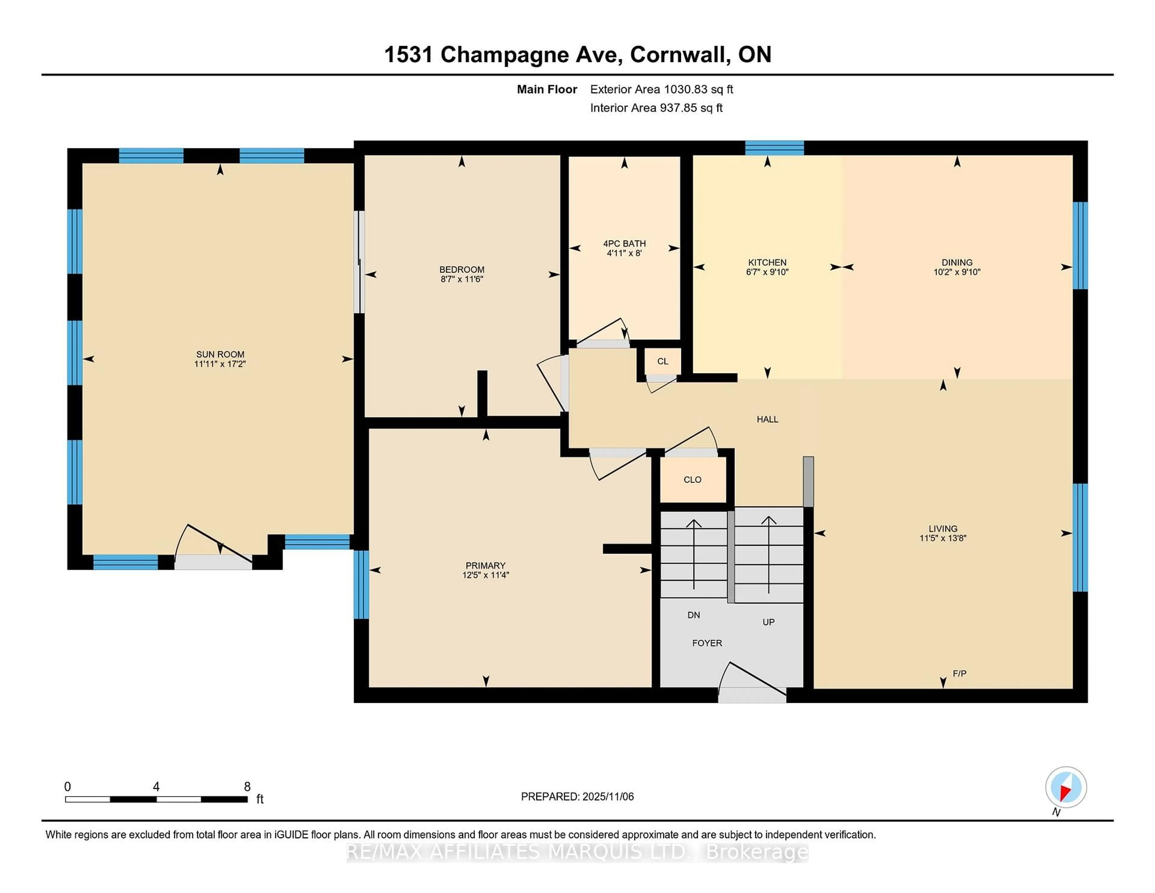 Floor plan for 1531 Champagne Ave, Cornwall Ontario K6J 4W7
