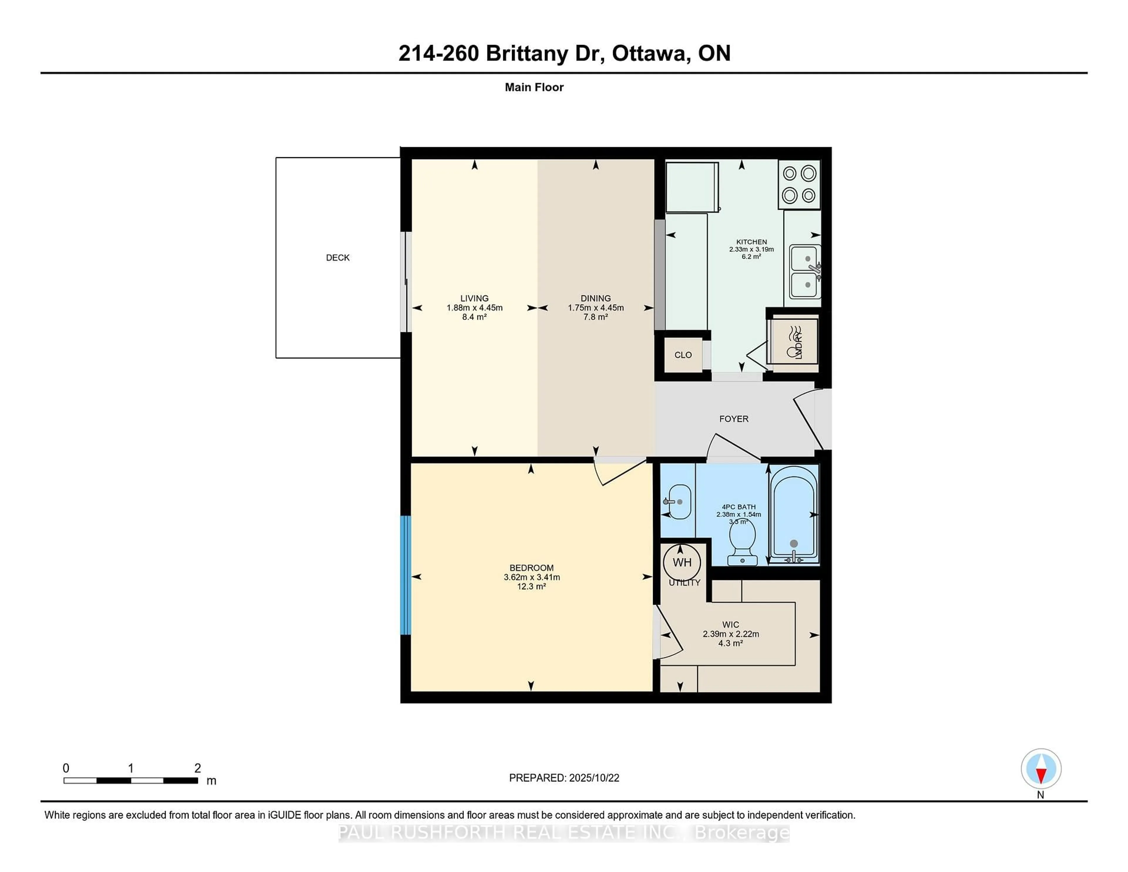 Floor plan for 260 Brittany Dr #214, Ottawa Ontario K1K 4M2