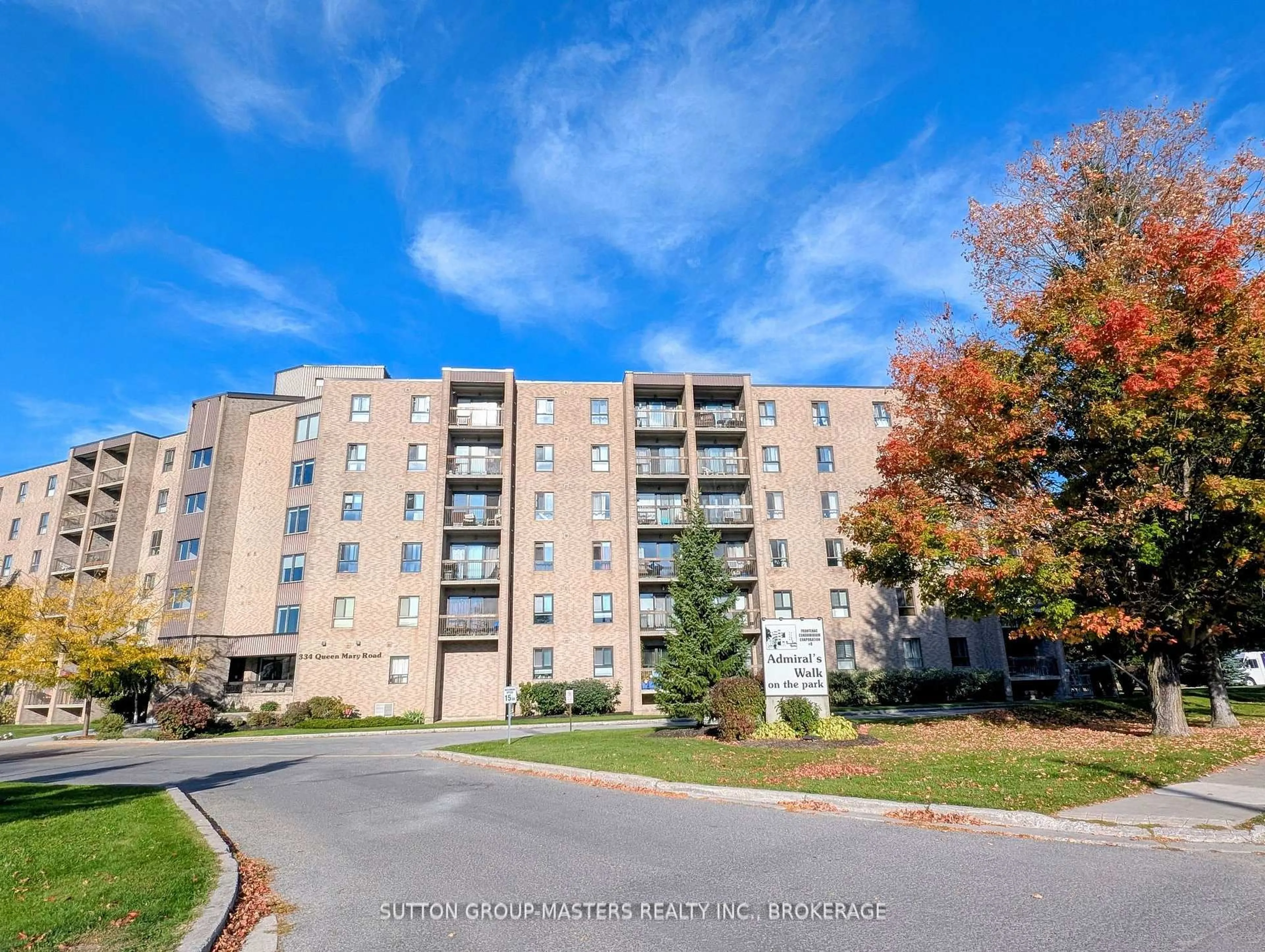 A pic from outside/outdoor area/front of a property/back of a property/a pic from drone, unknown for 334 Queen Mary Rd #404, Kingston Ontario K7M 7E7