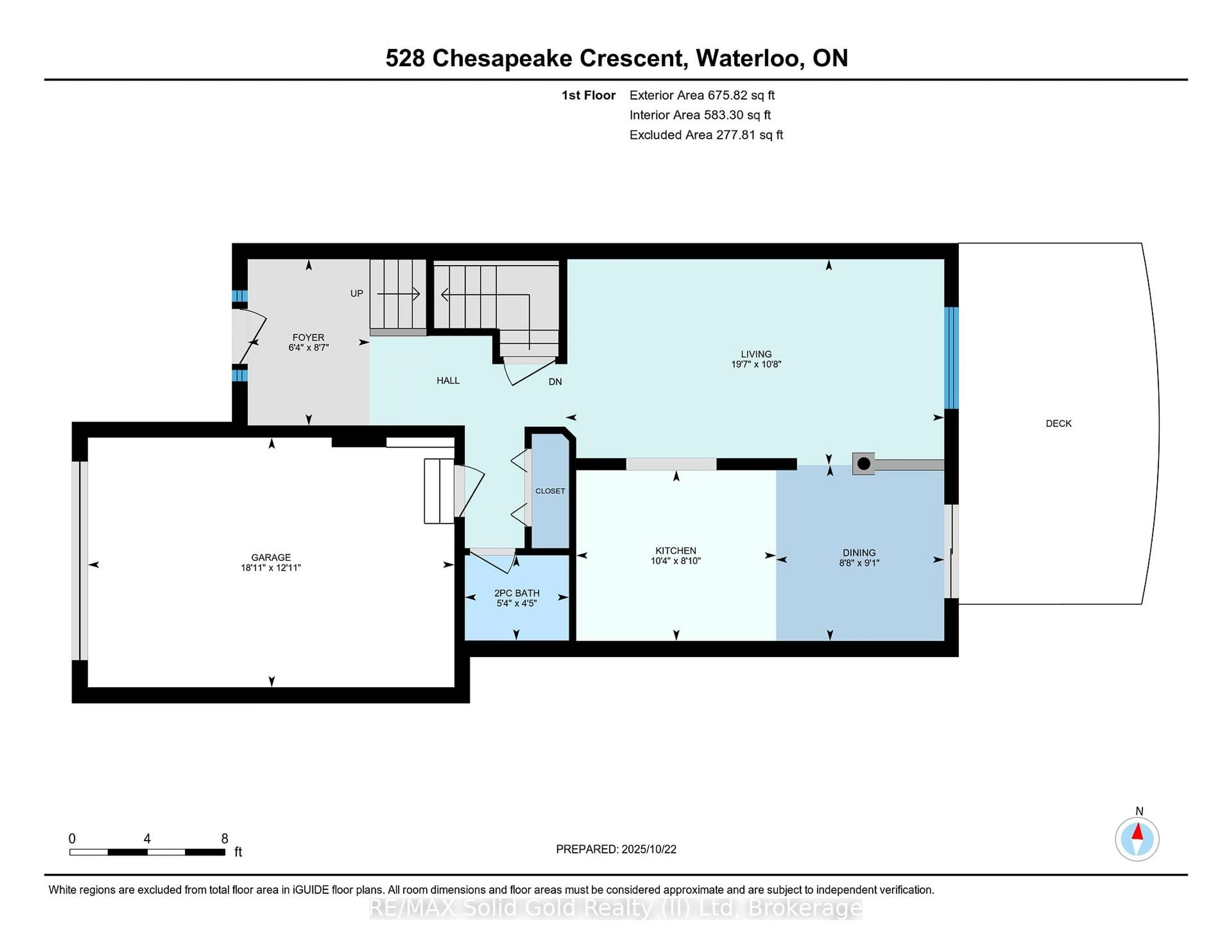 Floor plan for 528 Chesapeake Cres, Waterloo Ontario N2K 4G1