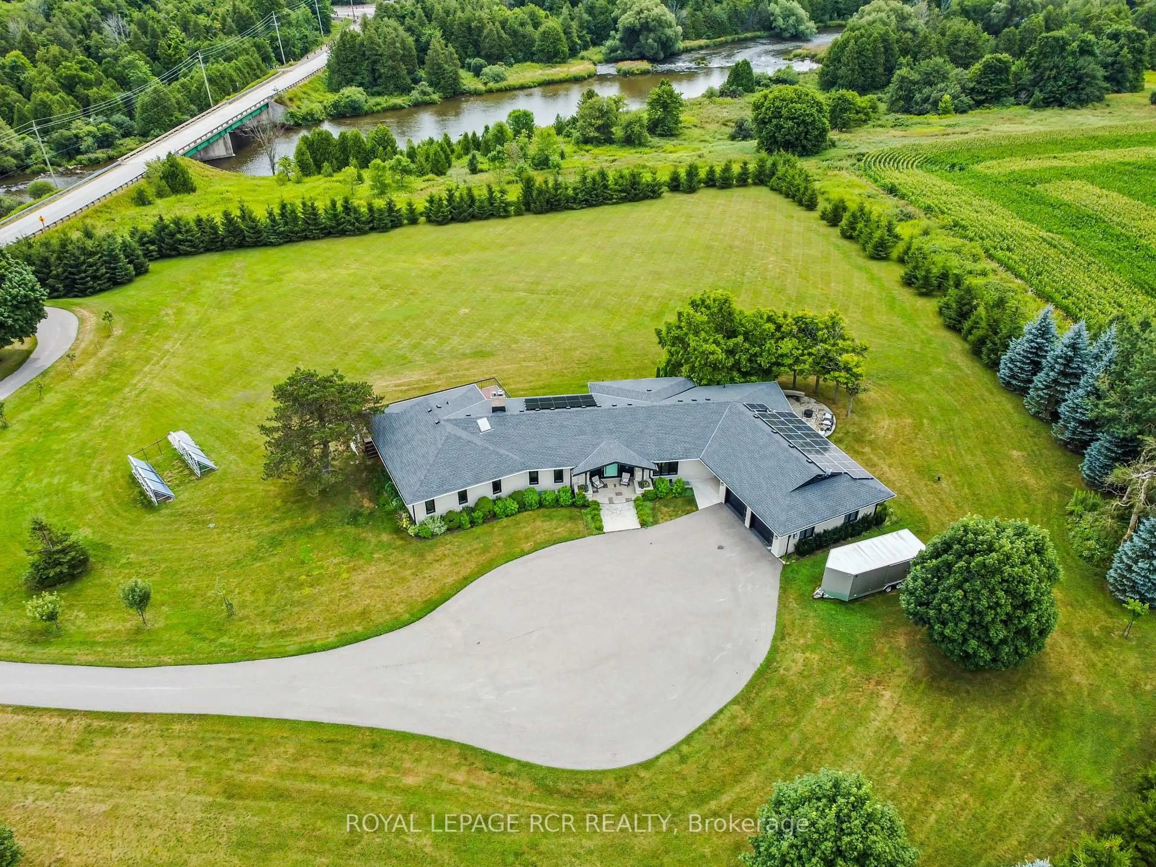 A pic from outside/outdoor area/front of a property/back of a property/a pic from drone, water/lake/river/ocean view for 6398 Second Line, Centre Wellington Ontario N1M 2W4