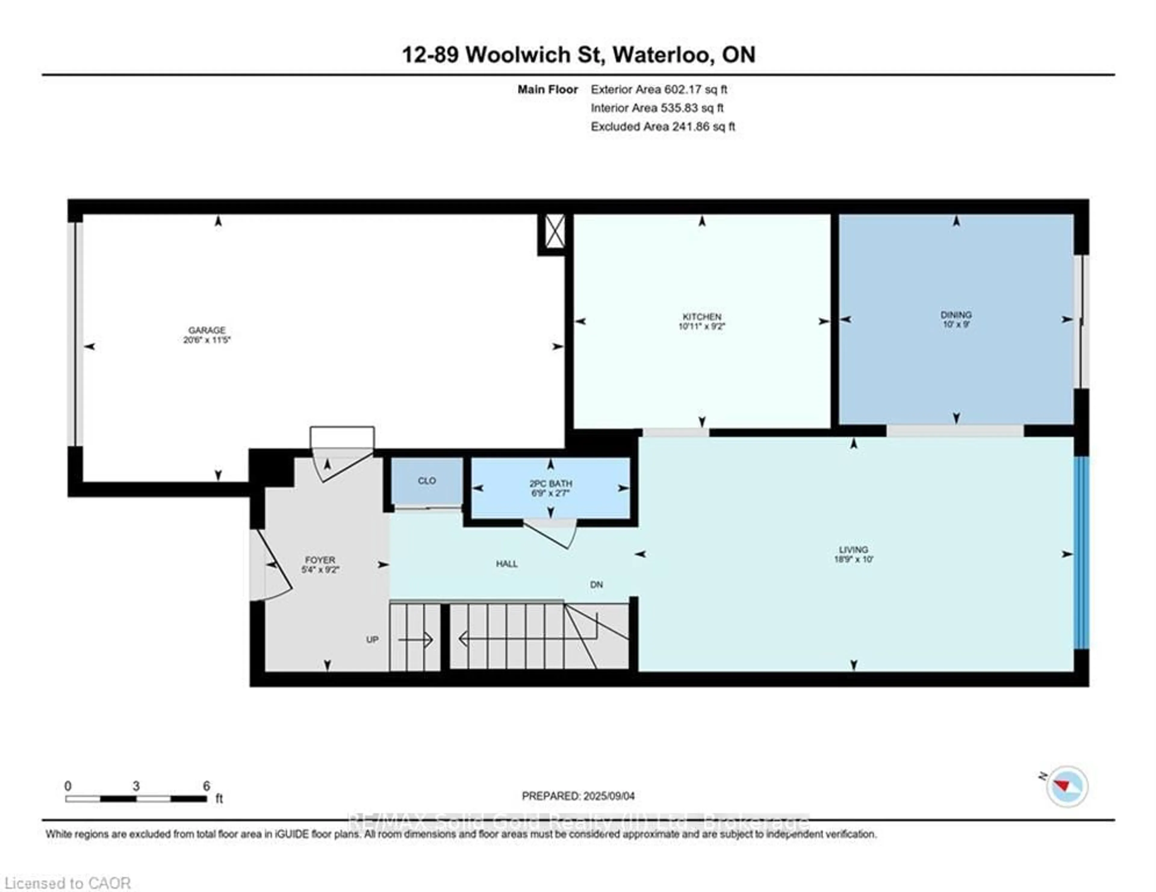 Floor plan for 89 Woolwich St #12, Waterloo Ontario N2K 1S5