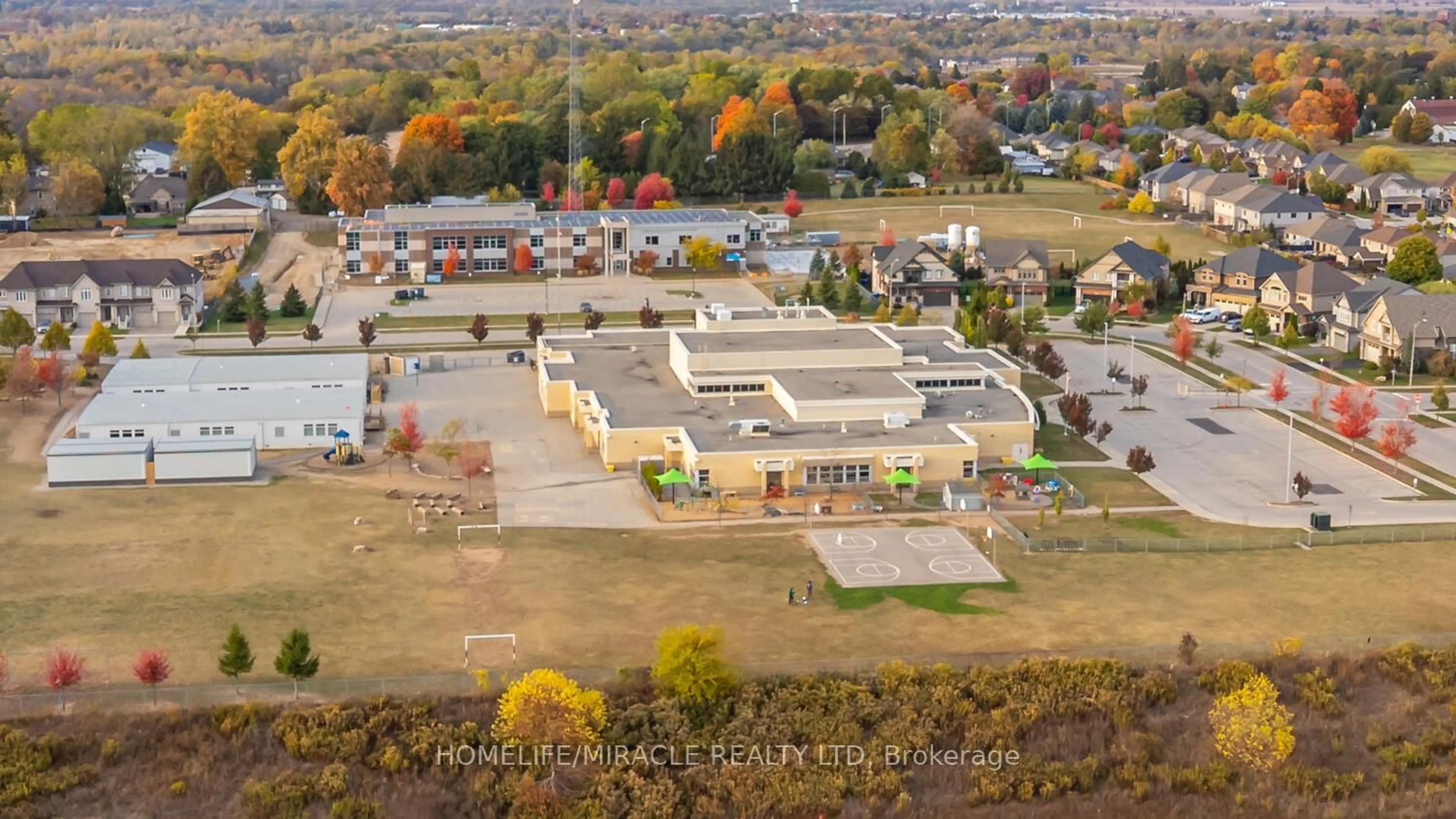 A pic from outside/outdoor area/front of a property/back of a property/a pic from drone, building for 80 Grandville Circ, Brant Ontario N3L 0J5
