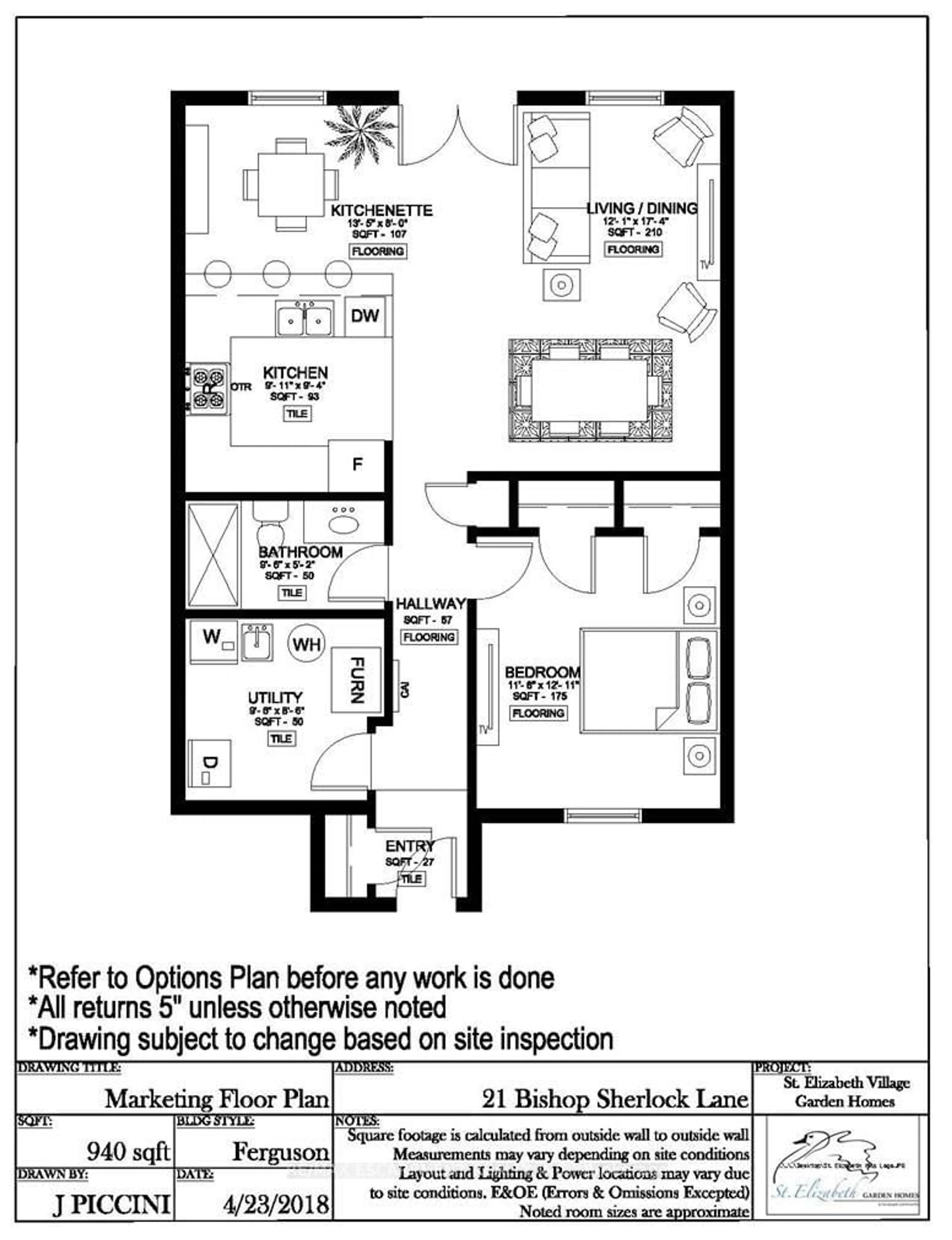 Floor plan for 21 Bishop Sherlock Lane, Hamilton Ontario L9B 2S5