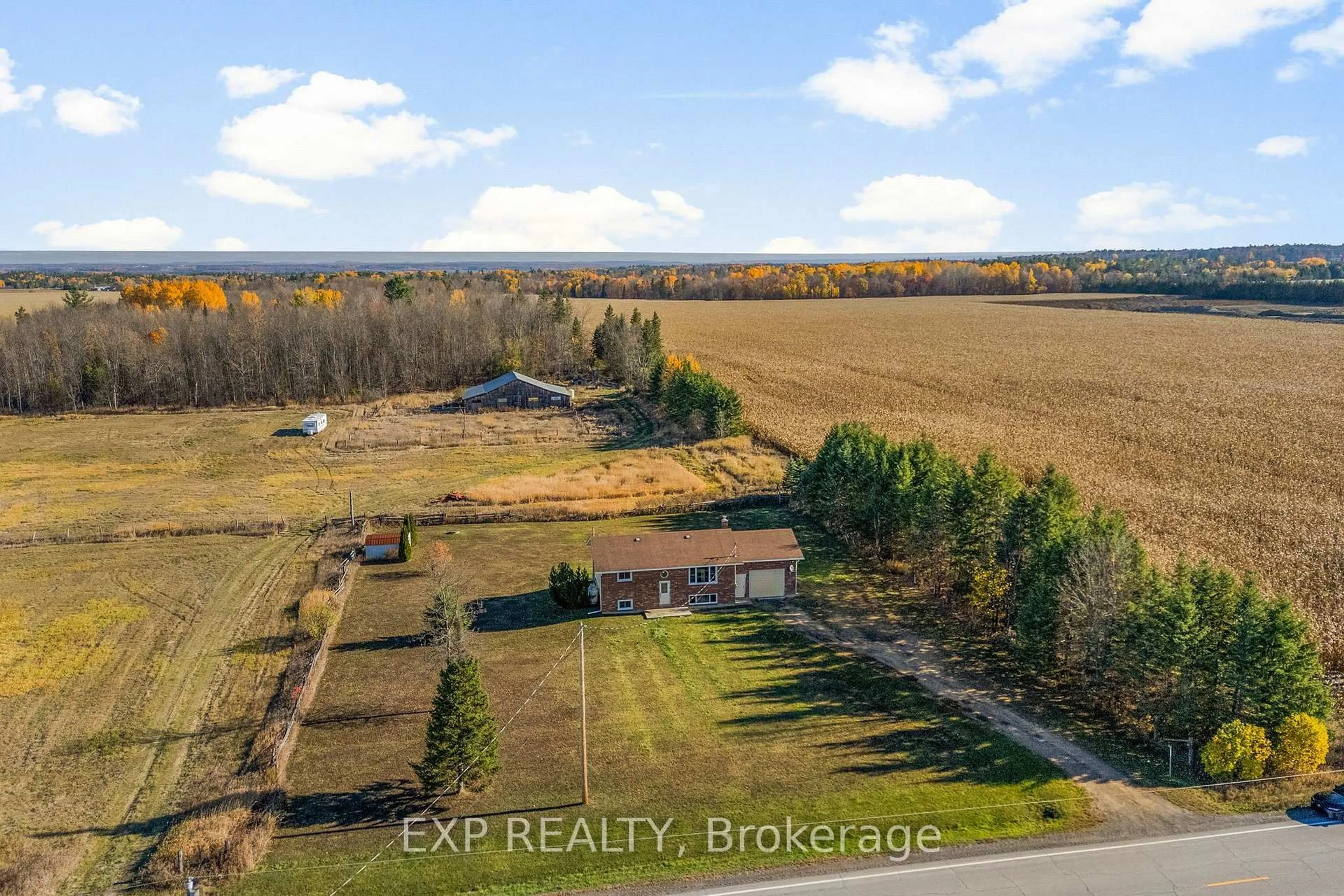 A pic from outside/outdoor area/front of a property/back of a property/a pic from drone, water/lake/river/ocean view for 1860 Lochwinnoch Rd, Renfrew Ontario K7V 3Z4