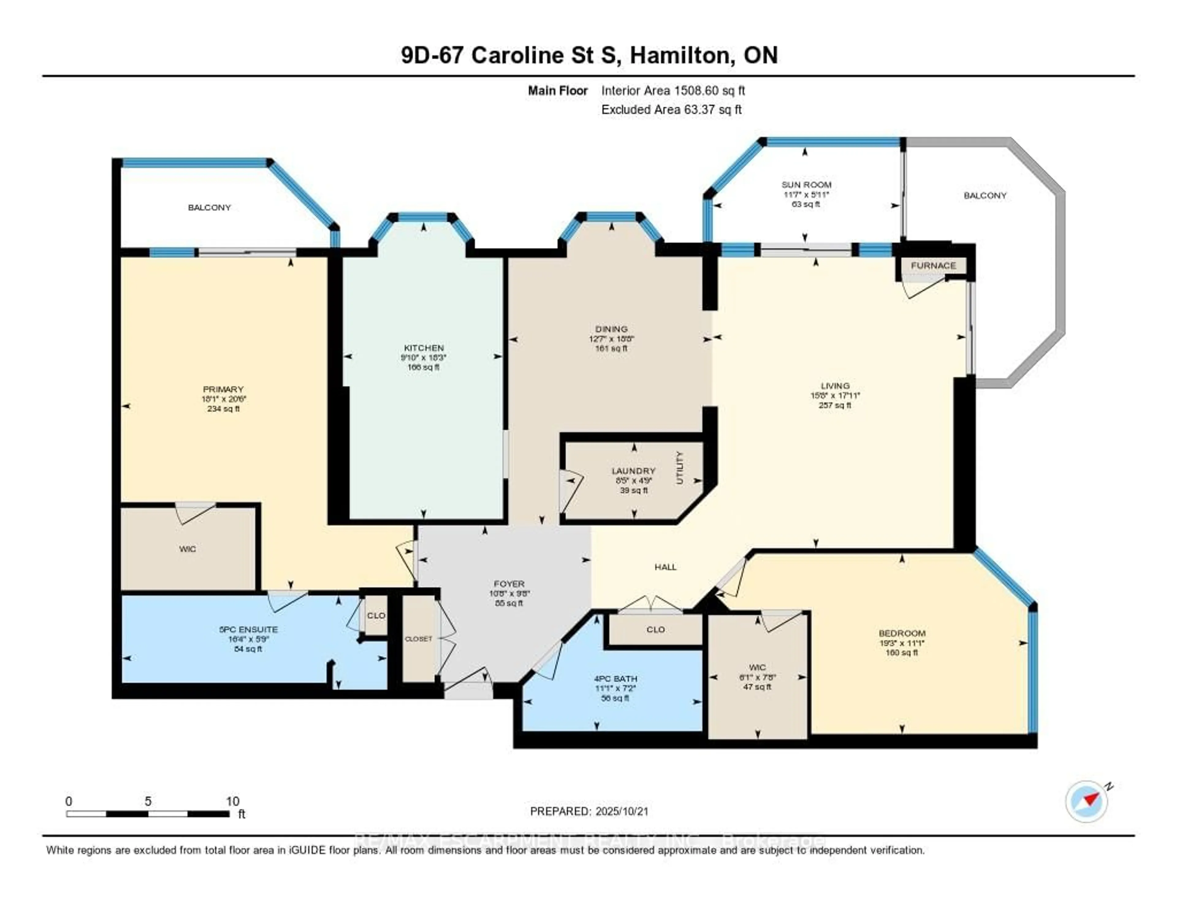 Floor plan for 67 CAROLINE St #9D, Hamilton Ontario L8P 3K8