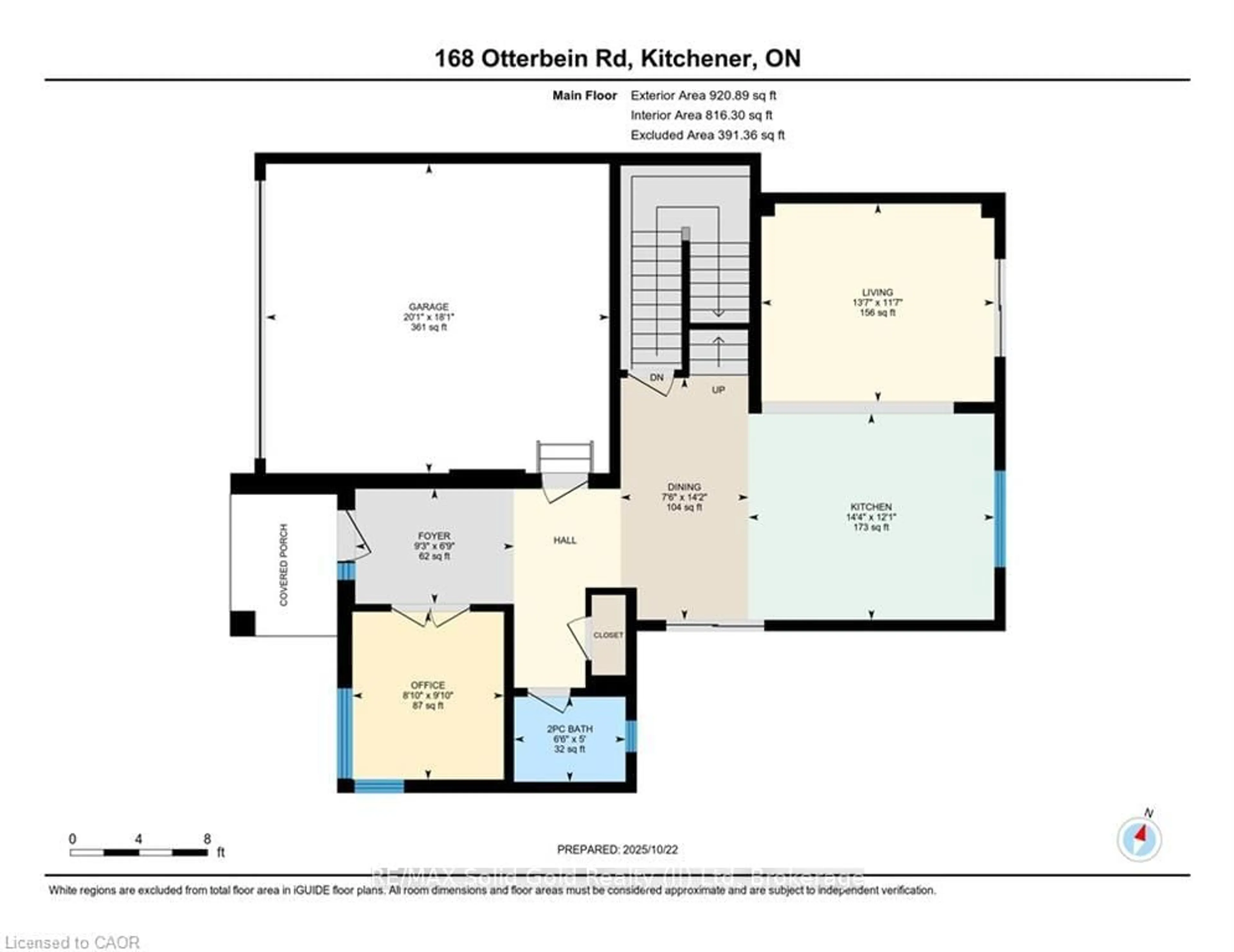 Floor plan for 168 Otterbein Rd, Kitchener Ontario N2B 0A8