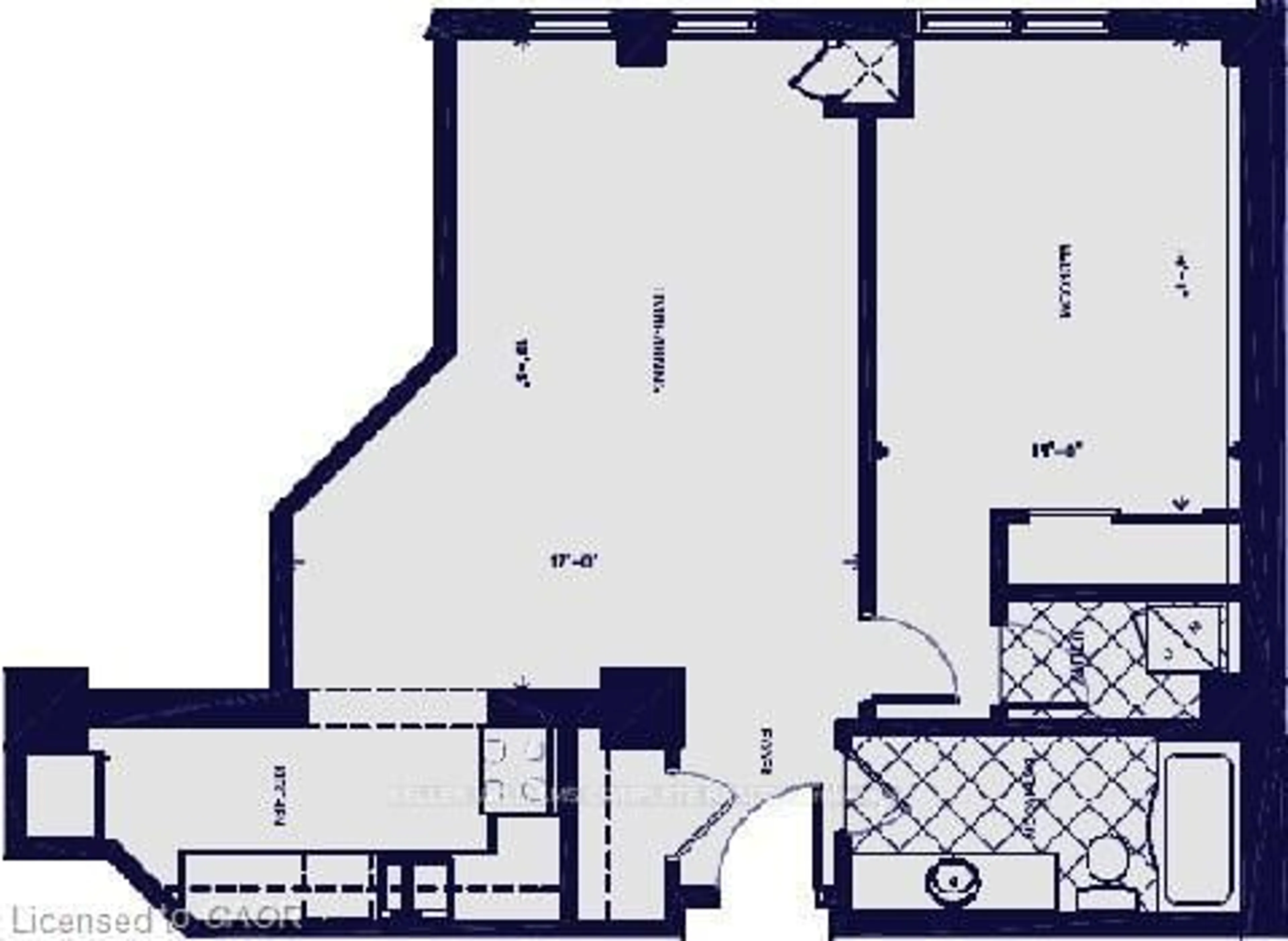 Floor plan for 135 James St #309, Hamilton Ontario L8P 2Z6