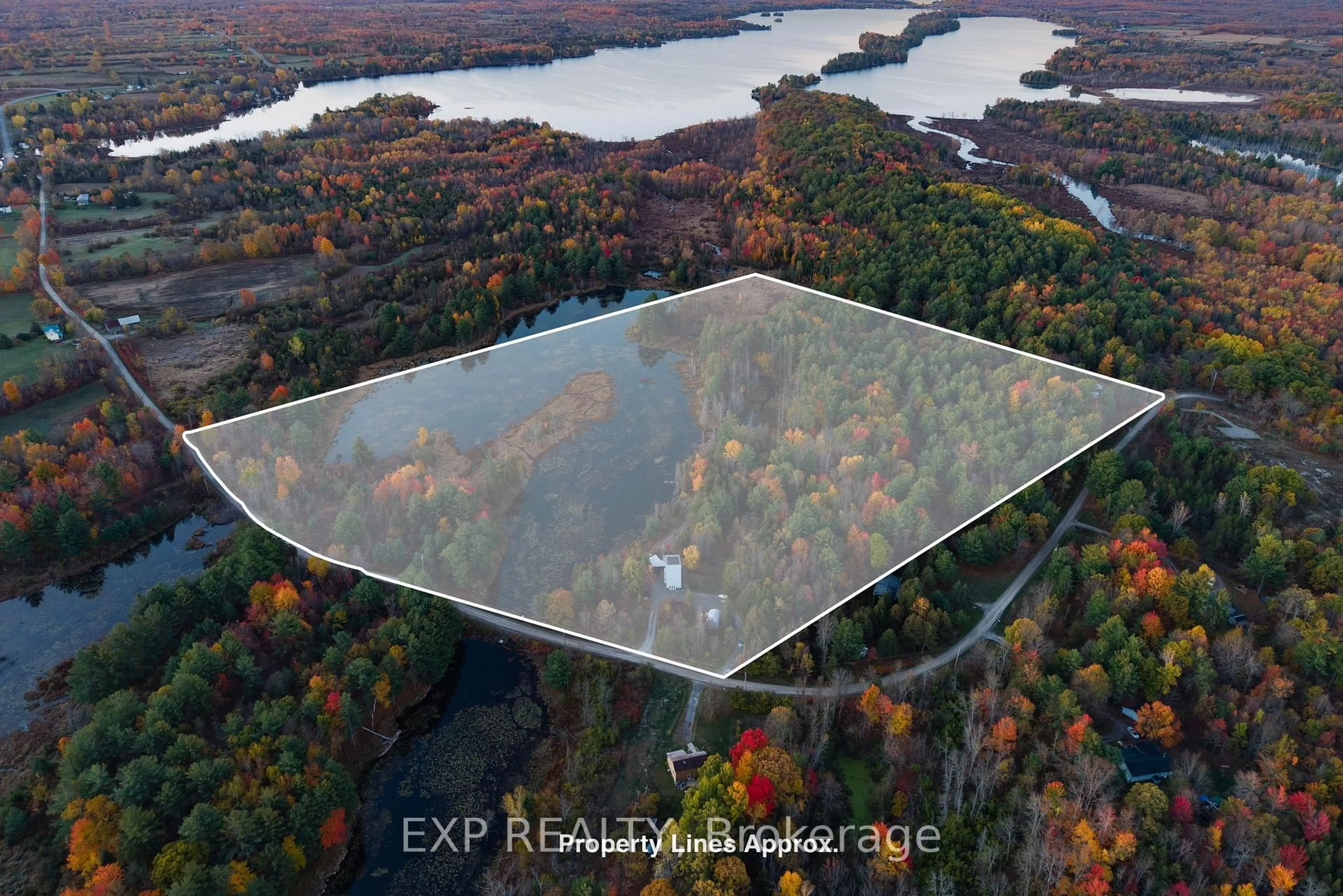 A pic from outside/outdoor area/front of a property/back of a property/a pic from drone, water/lake/river/ocean view for 225 Woodcock's Mills Rd, Tamworth Ontario K0K 3G0