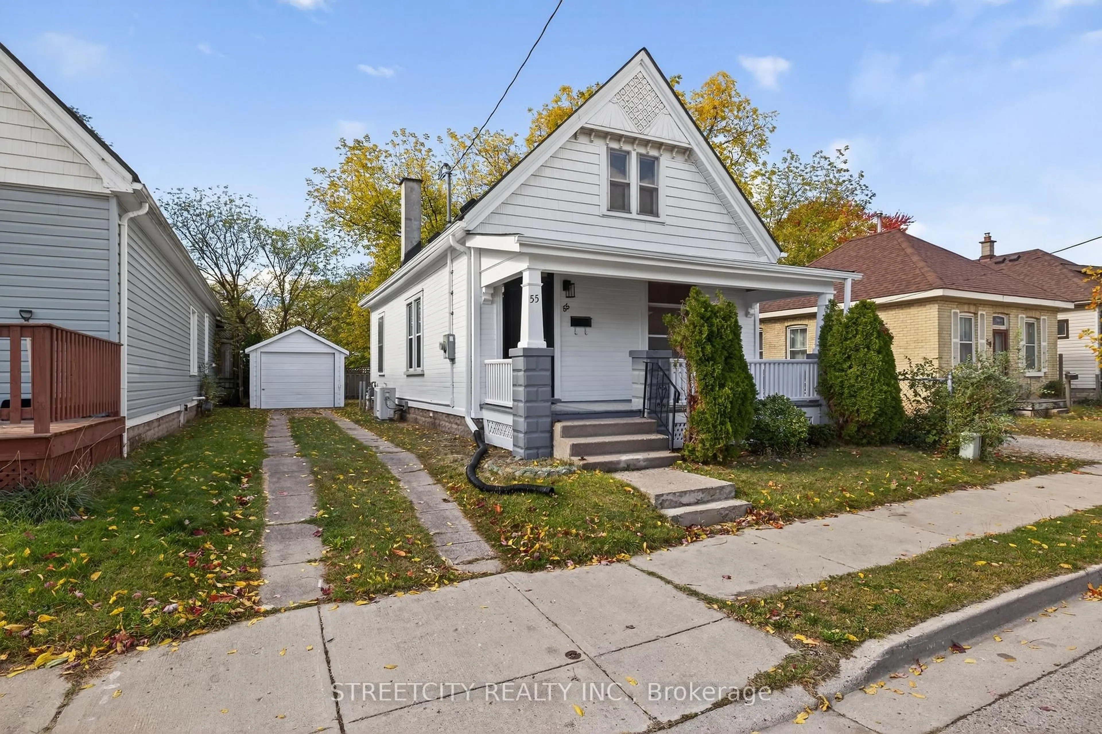 Home with vinyl exterior material, street for 55 Hydro St, London East Ontario N5Z 2H5