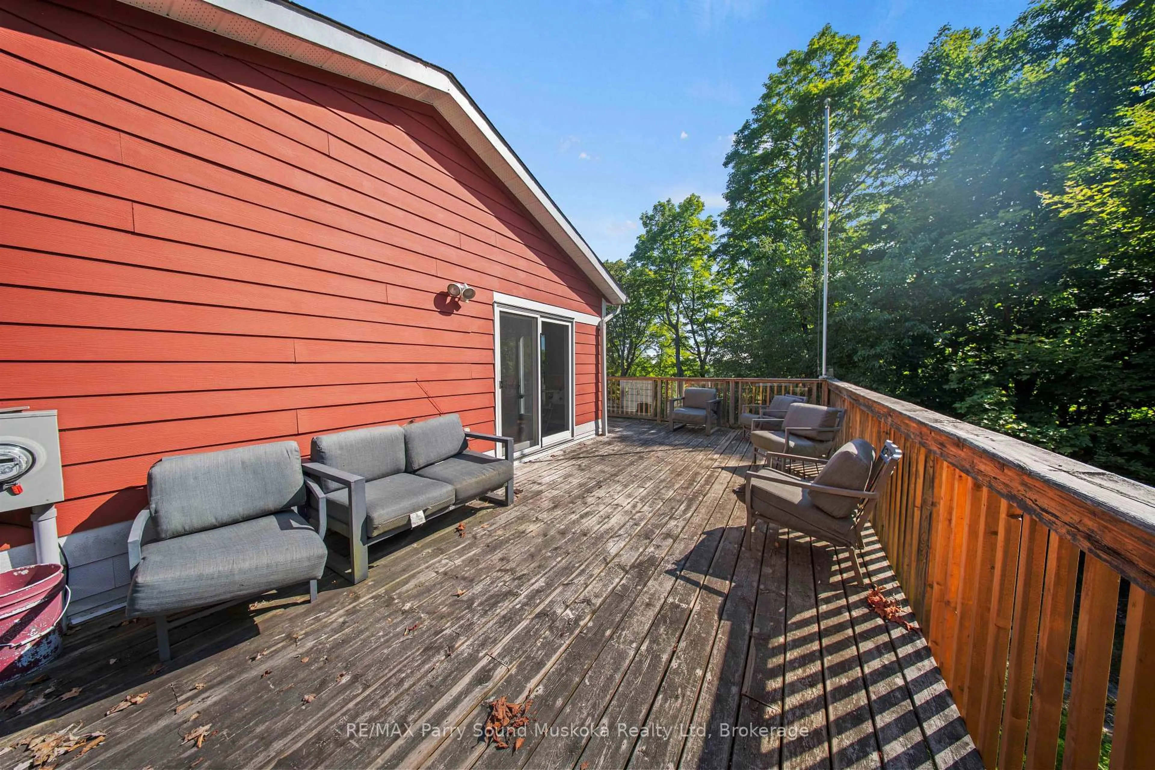 Patio, water/lake/river/ocean view for 23 Shady Maple Tr, Whitestone Ontario P0A 1G0