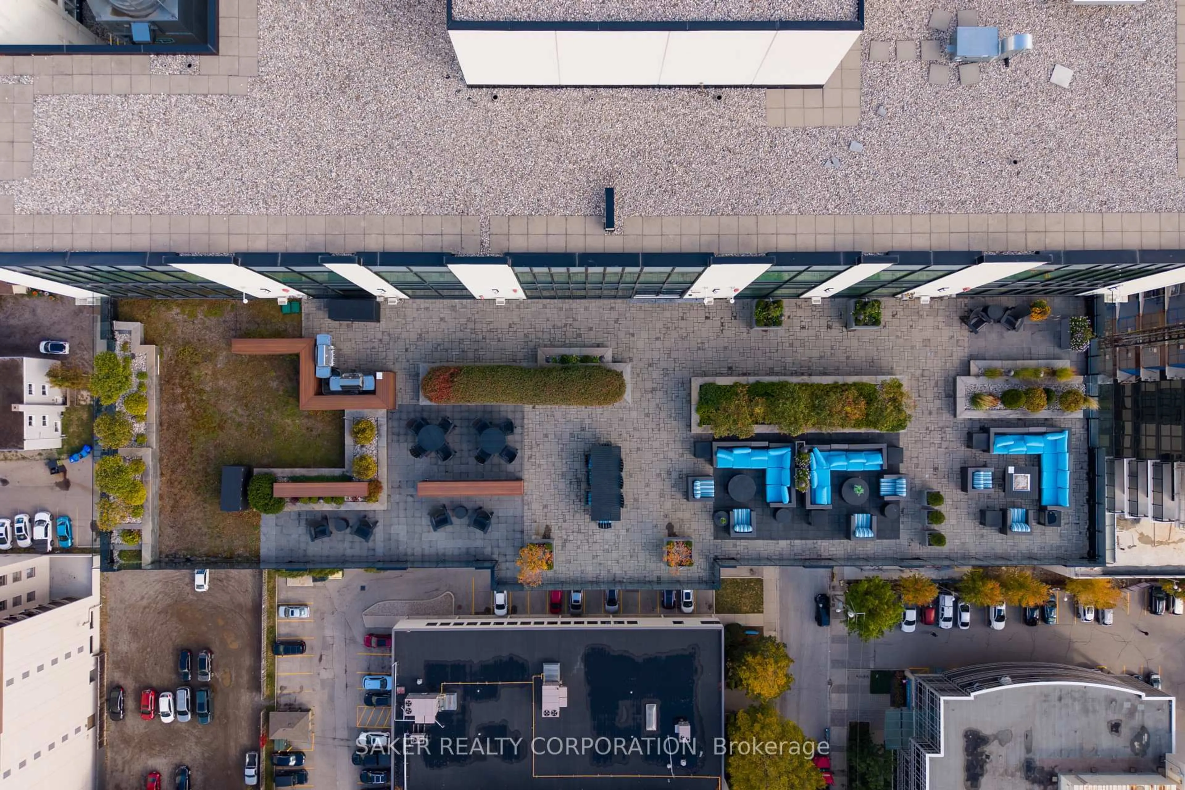 A pic from outside/outdoor area/front of a property/back of a property/a pic from drone, city buildings view from balcony for 505 Talbot St #1501, London East Ontario N6A 2S6