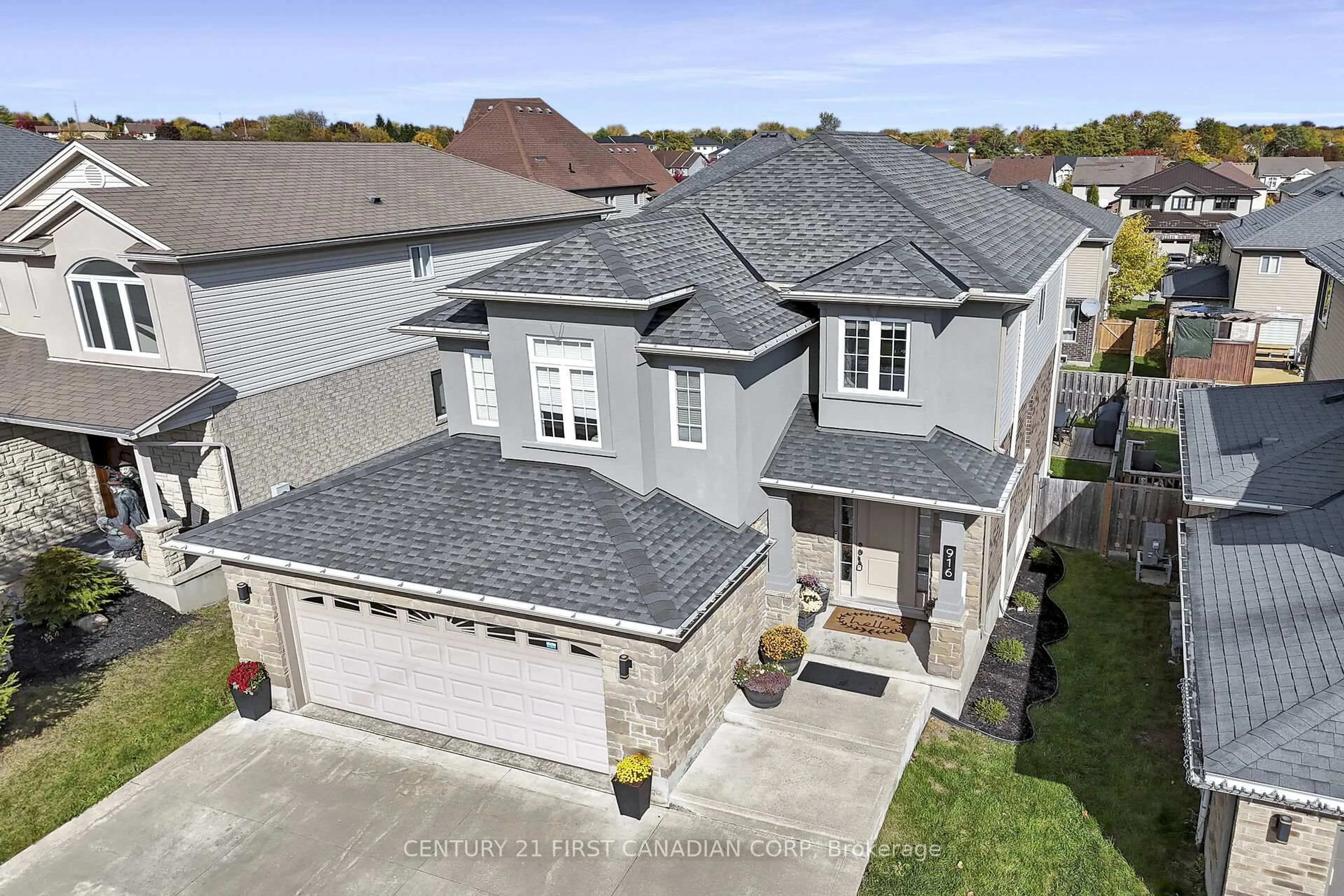 A pic from outside/outdoor area/front of a property/back of a property/a pic from drone, street for 916 Roulston St, London North Ontario N6H 0E6