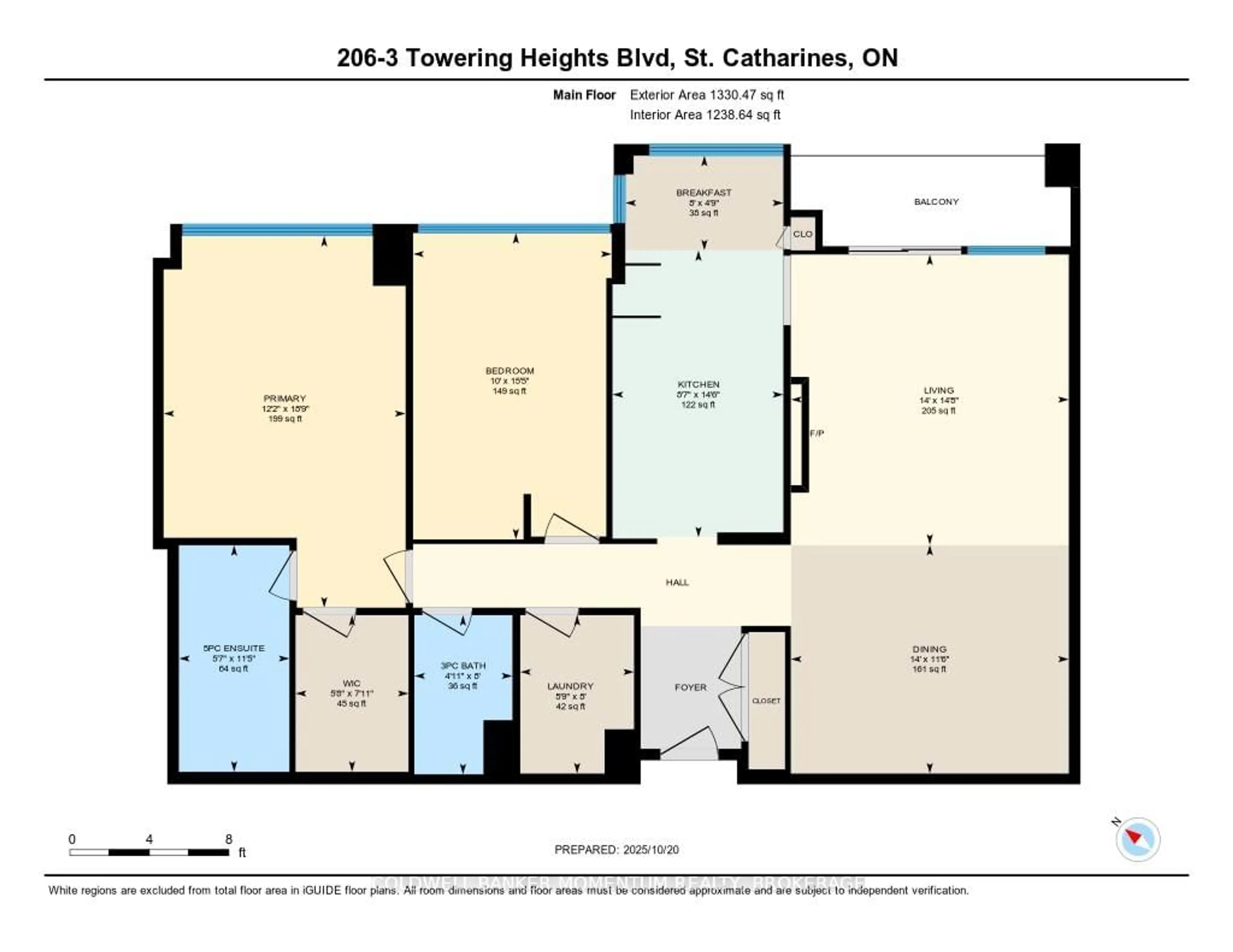 Floor plan for 3 Towering Heights Blvd #206, St. Catharines Ontario L2T 4A4