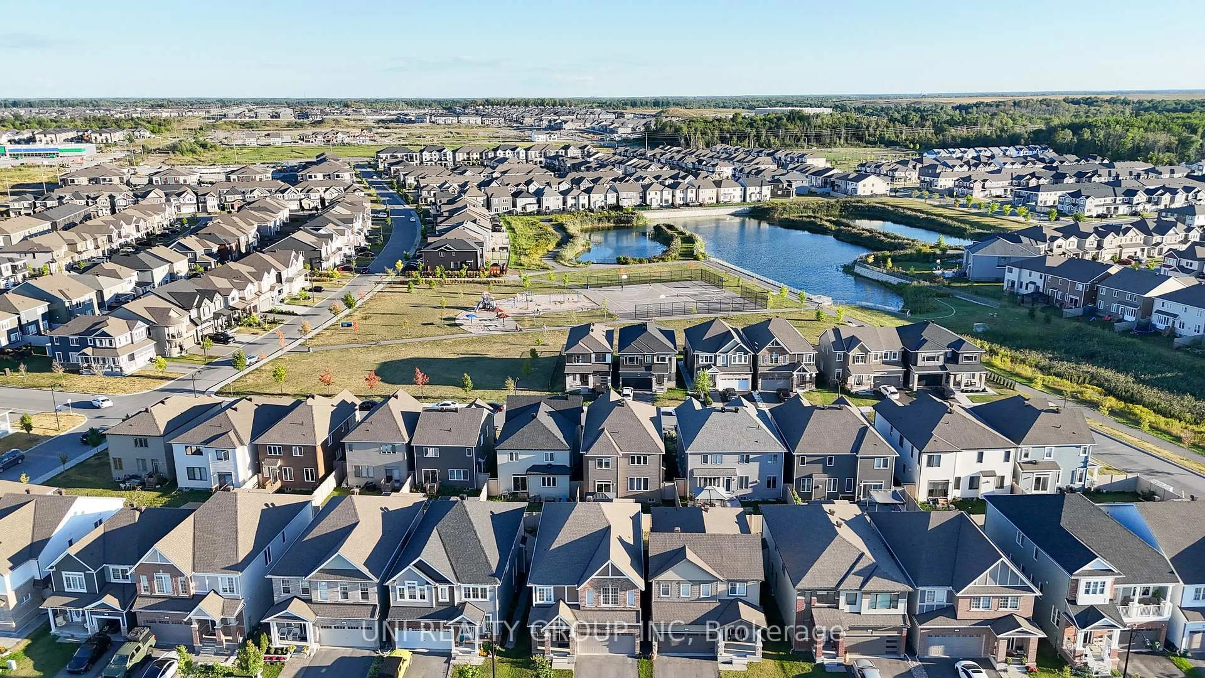 A pic from outside/outdoor area/front of a property/back of a property/a pic from drone, water/lake/river/ocean view for 309 PROXIMA Terr, Ottawa Ontario K2J 6T1