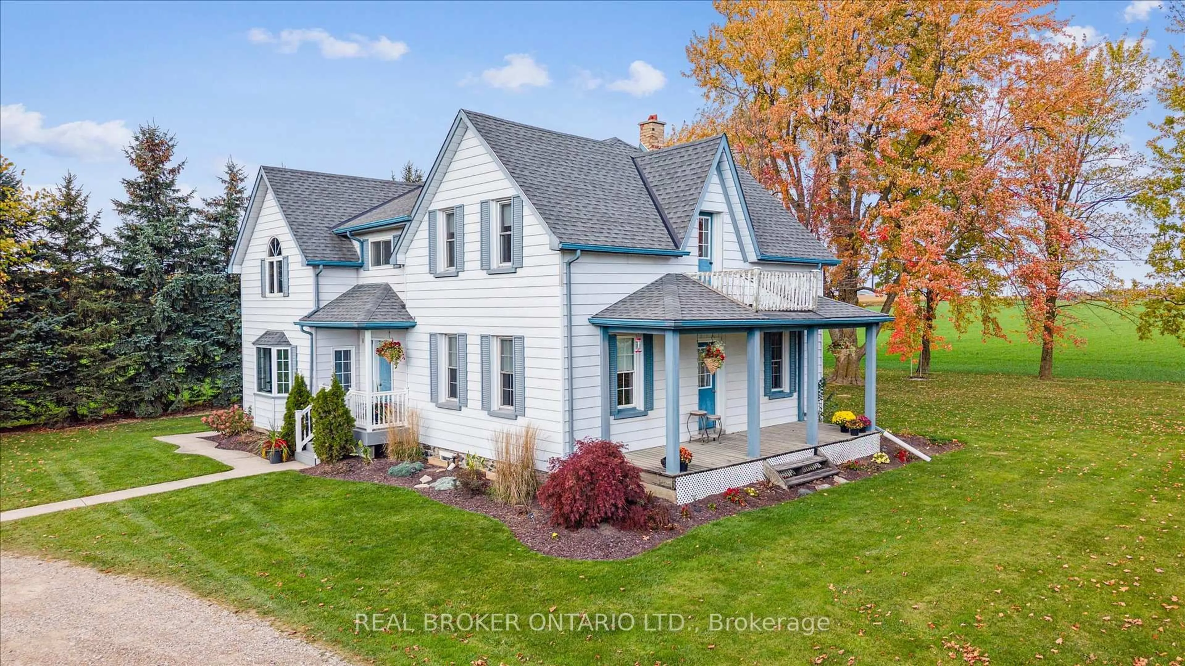 A pic from outside/outdoor area/front of a property/back of a property/a pic from drone, street for 7500 Road 129, Perth East Ontario N4W 3G9