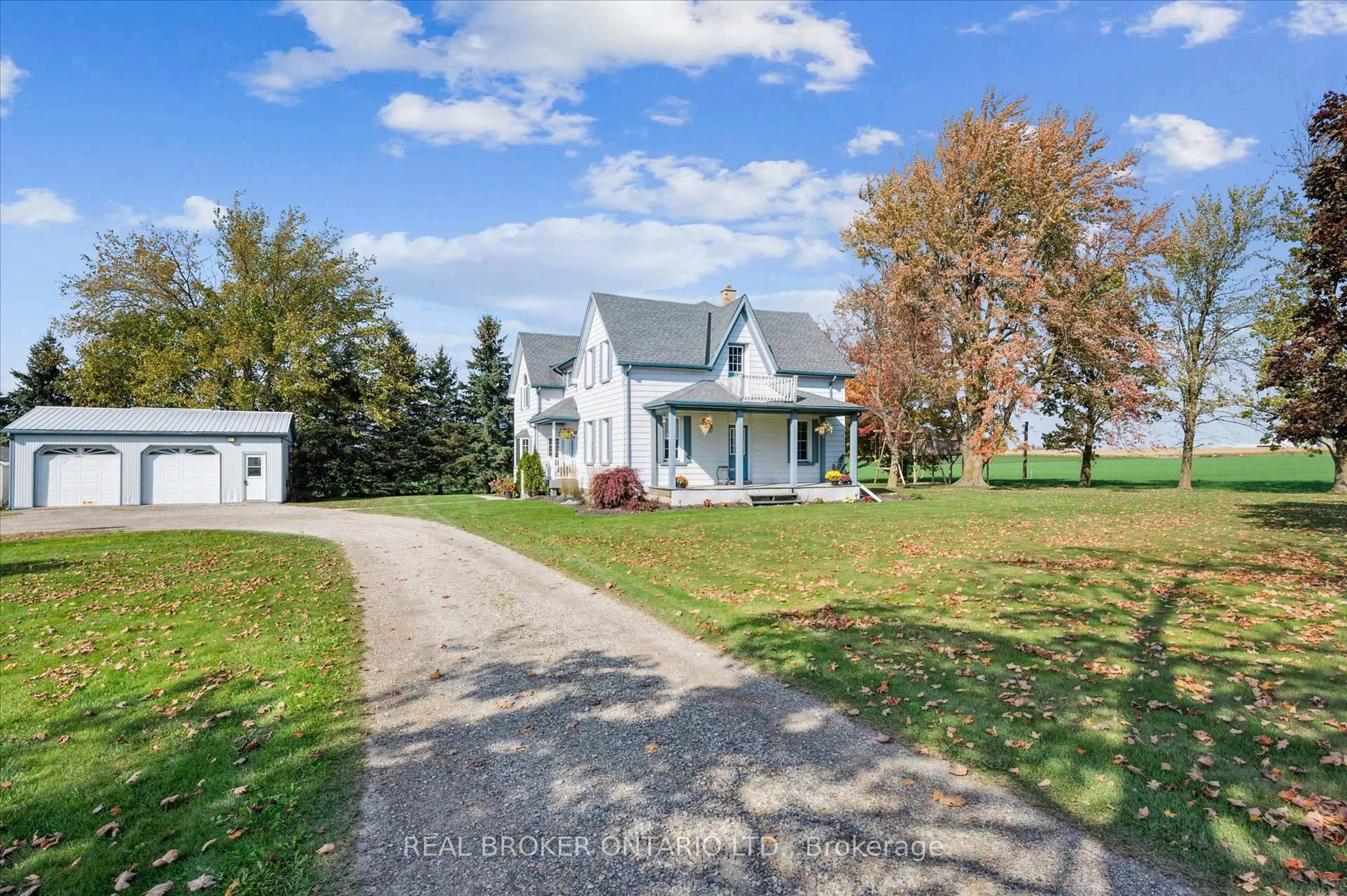 A pic from outside/outdoor area/front of a property/back of a property/a pic from drone, street for 7500 Road 129, Perth East Ontario N4W 3G9